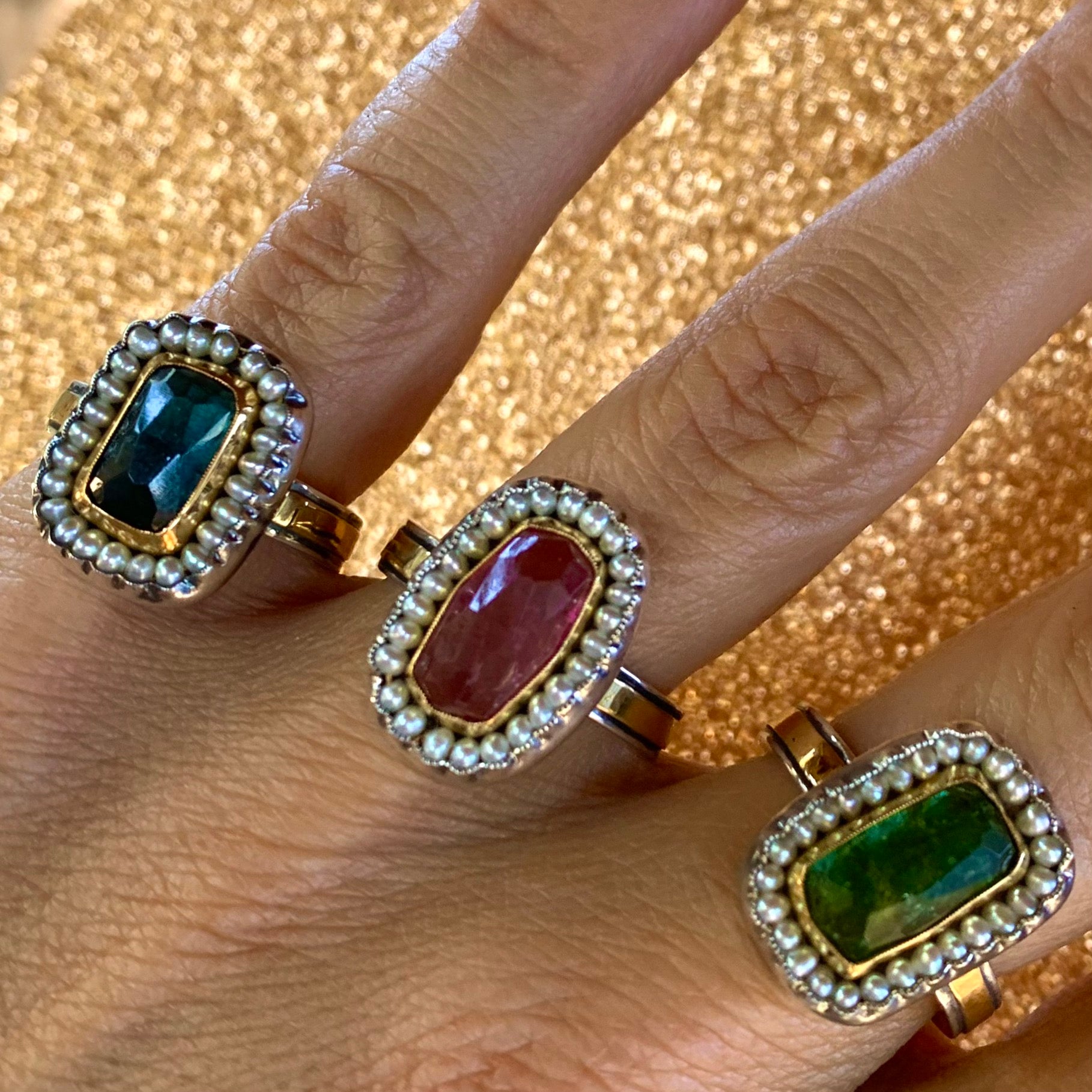 HEIRLOOM RING // PEARL // ROSE CUT PINK TOURMALINE