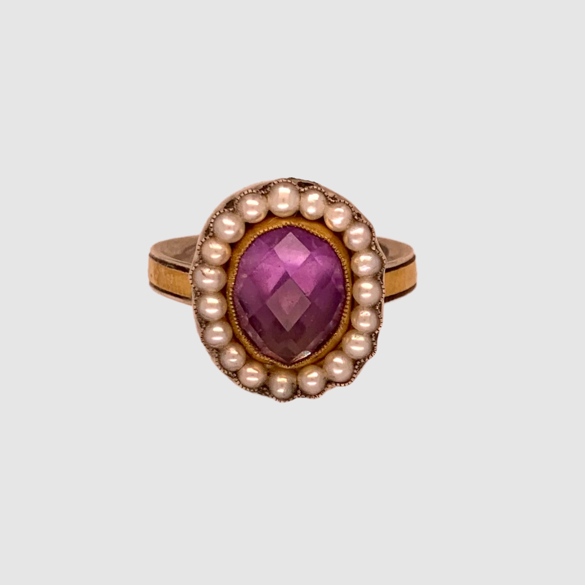 HEIRLOOM RING // PEARL // ROSECUT PURPLE AMETHYST