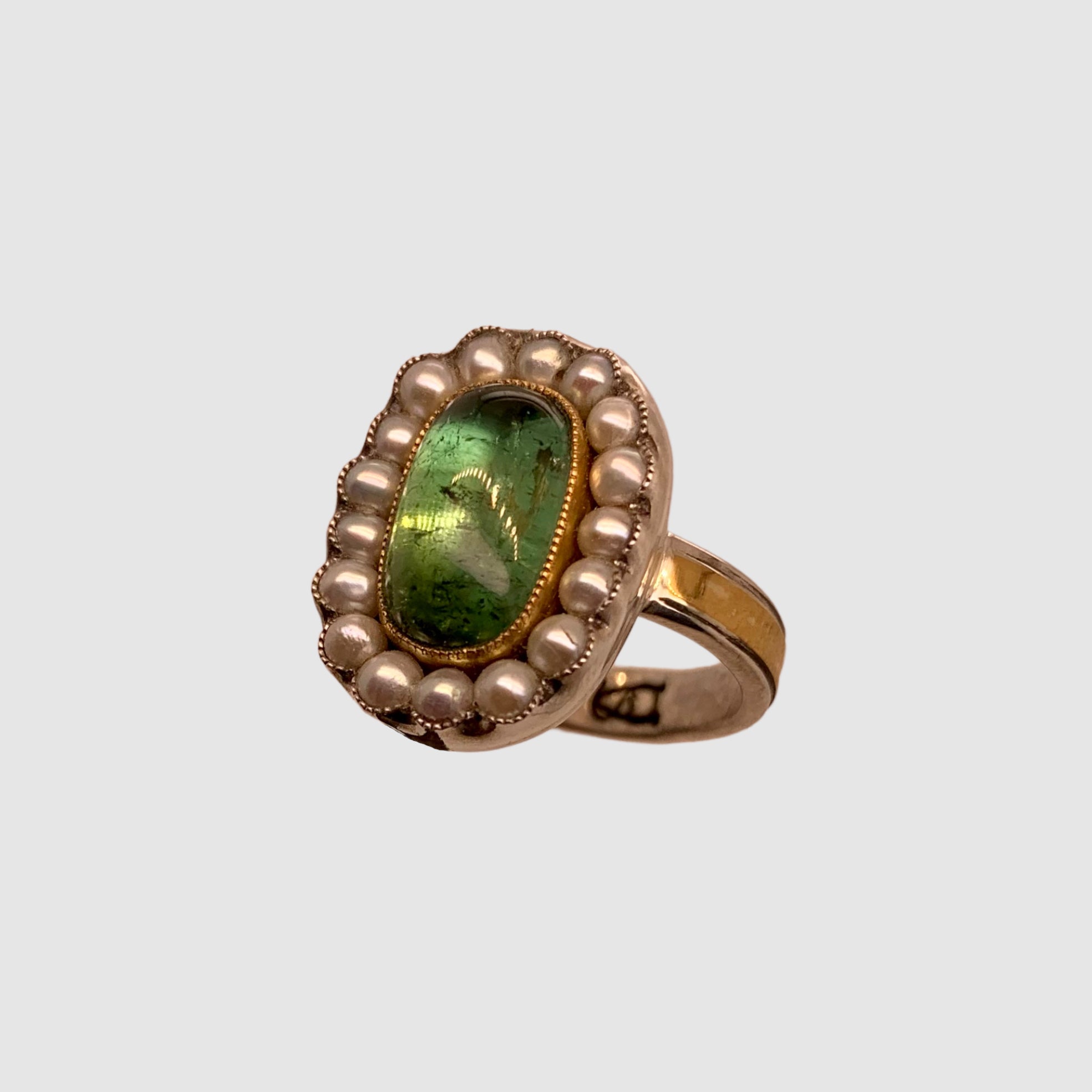 HEIRLOOM RING // PEARL // GREEN TOURMALINE