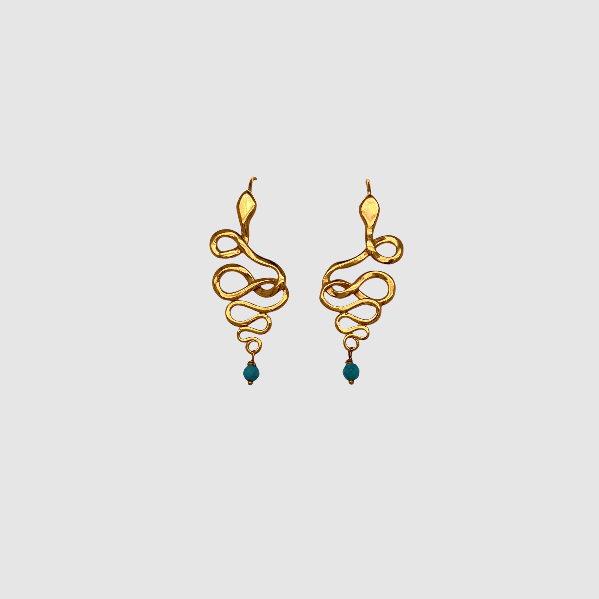 SNAKE EARRINGS // VERMEIL // TURQUOISE