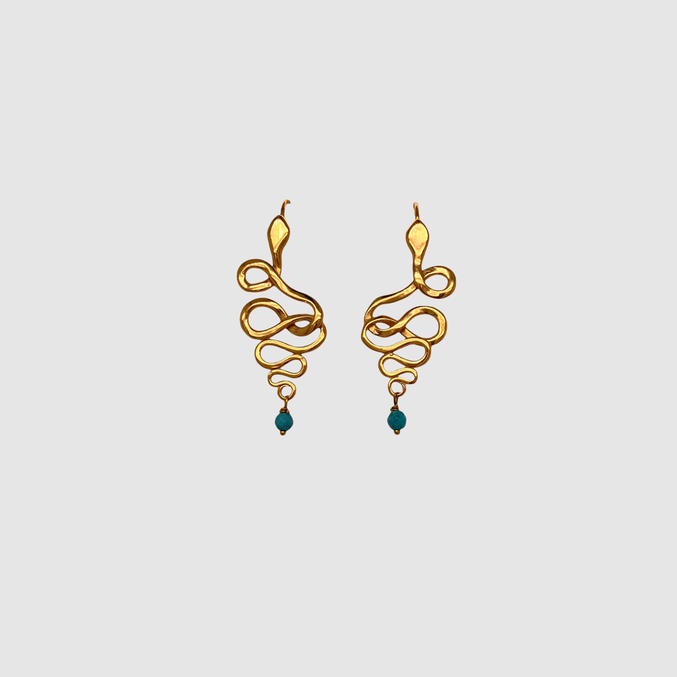 SNAKE EARRINGS  //  VERMEIL // TURQUOISE