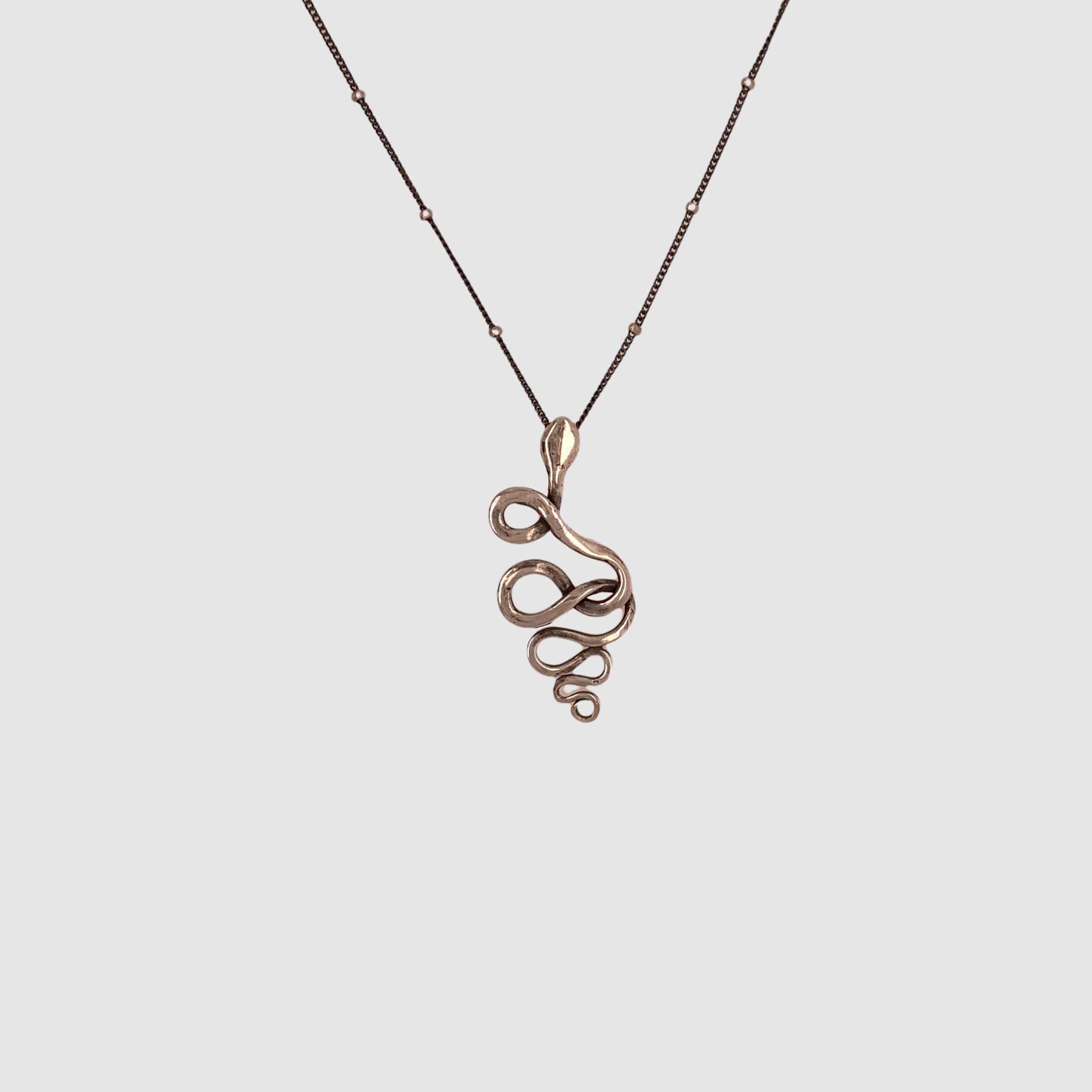 SNAKE PENDANT  // NECKLACE // SILVER