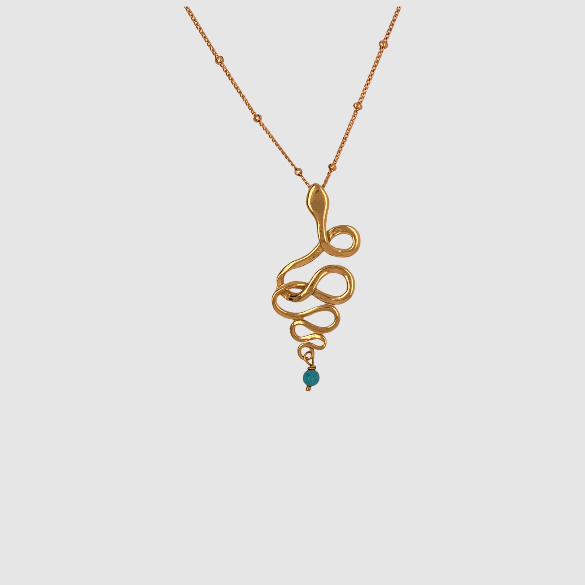SNAKE PENDANT  // NECKLACE // VERMEIL // TURQUOISE