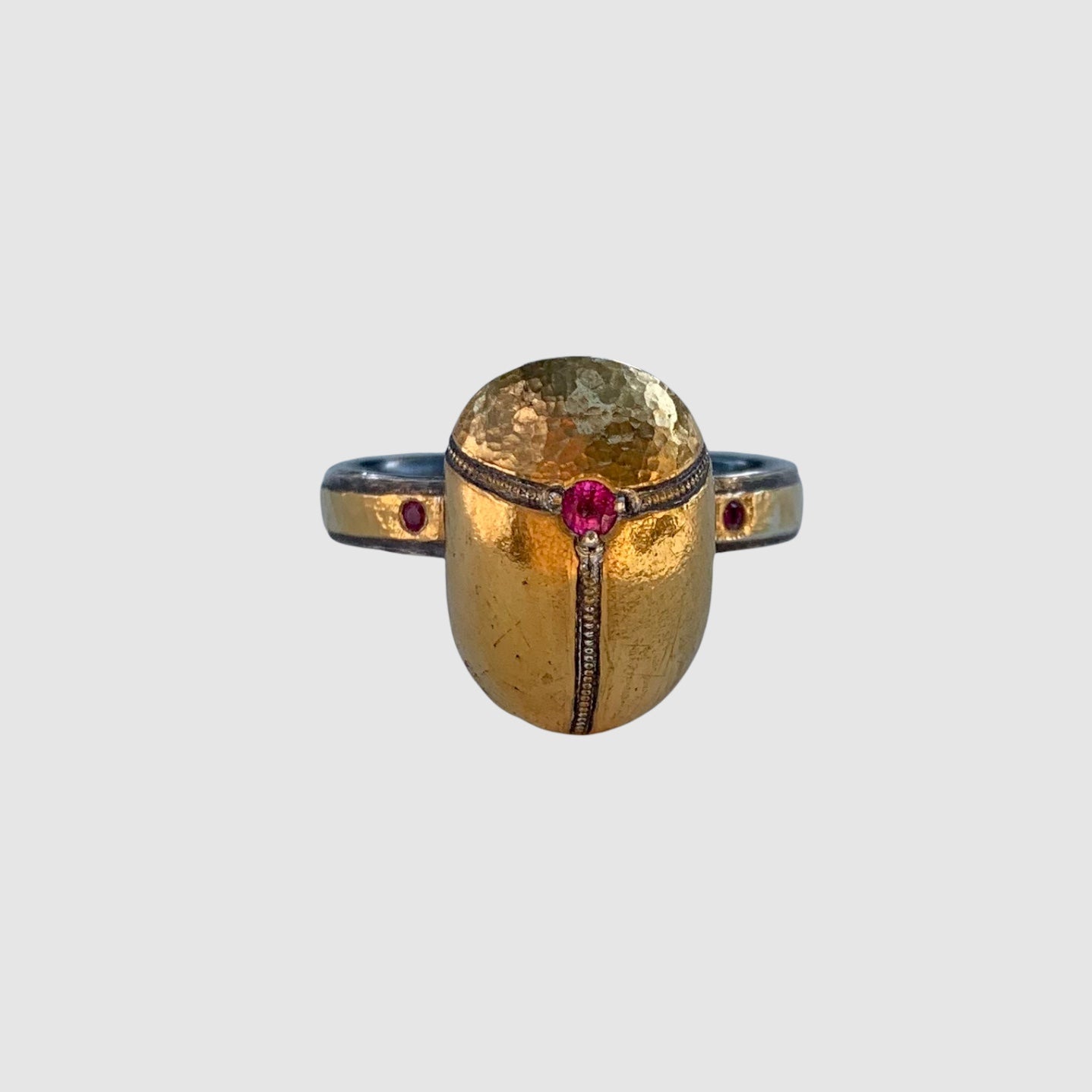SACRED SCARAB RING // # 1 // RUBY