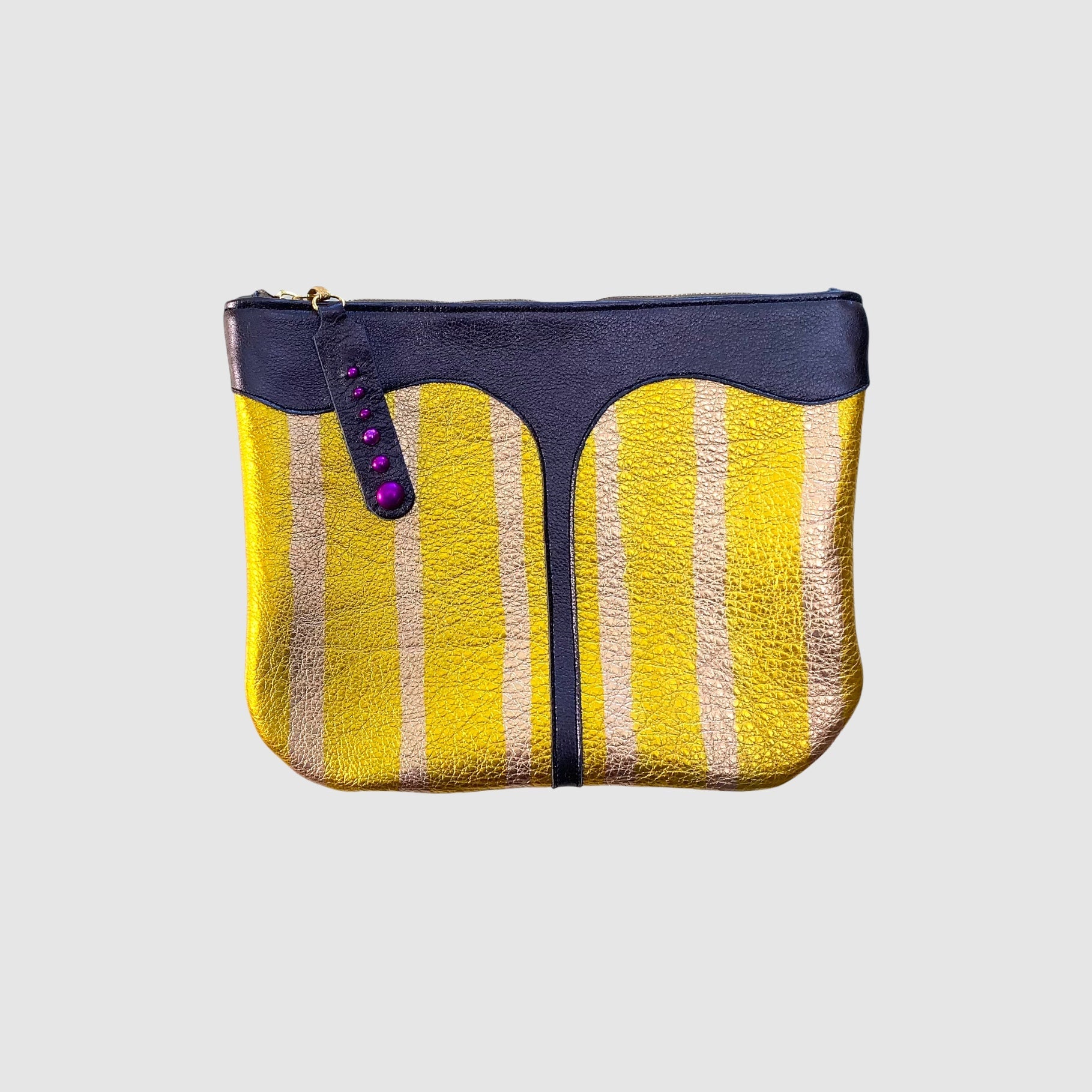 SCARAB // LARGE CLUTCH // METALLIC // BLUE, YELLOW & PINK