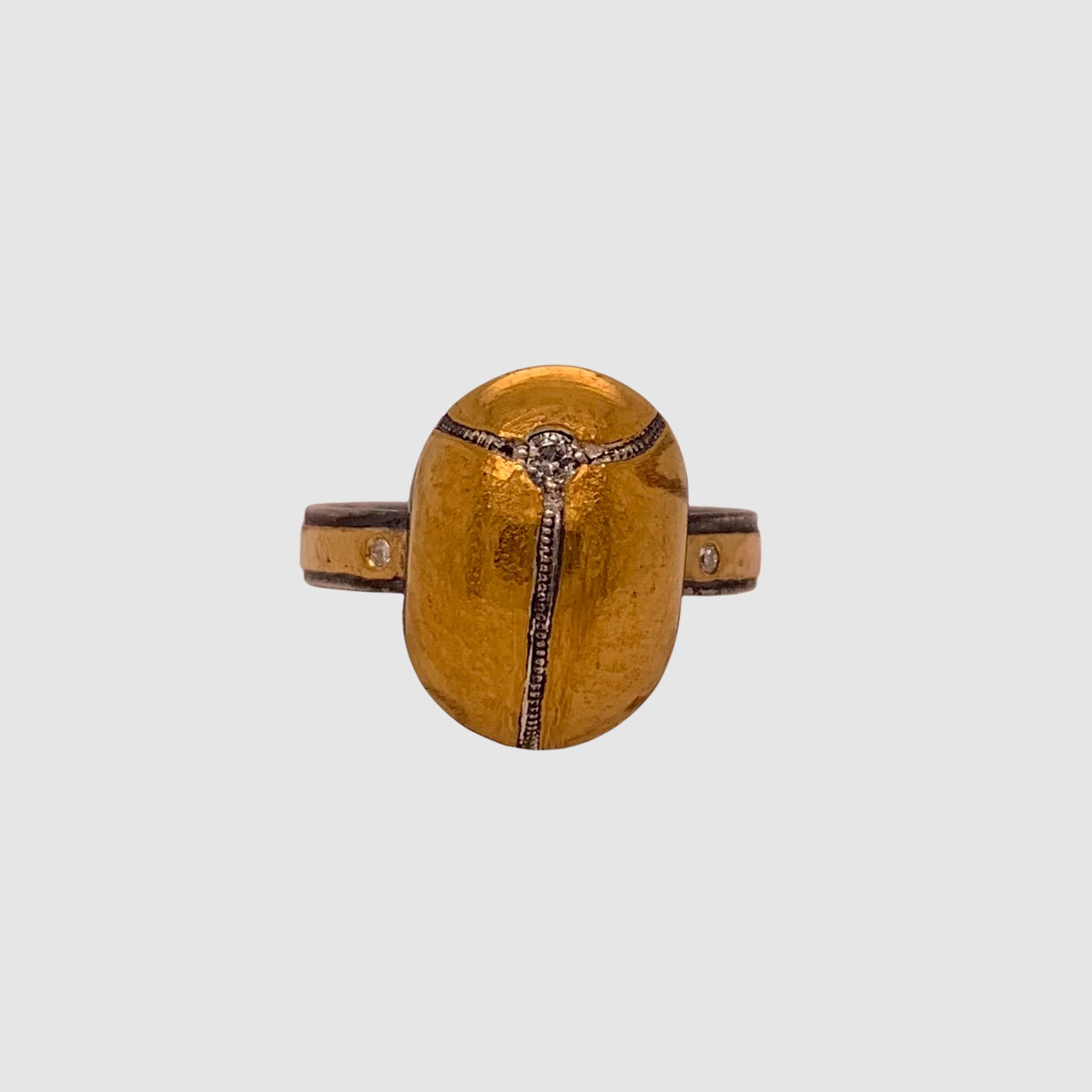 SACRED SCARAB RING // # 2 // RECYCLED DIAMOND