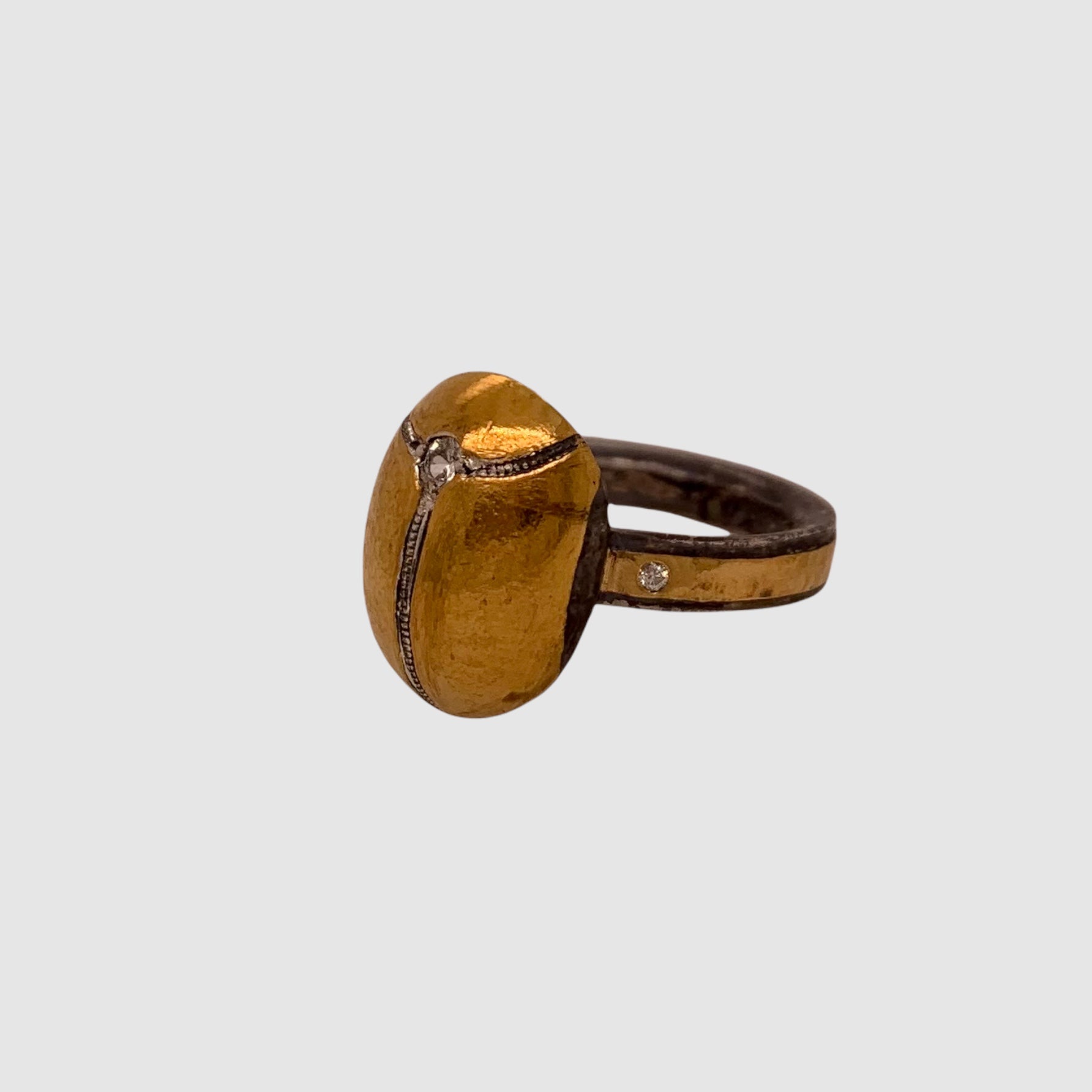 SACRED SCARAB RING // # 2 // RECYCLED DIAMOND