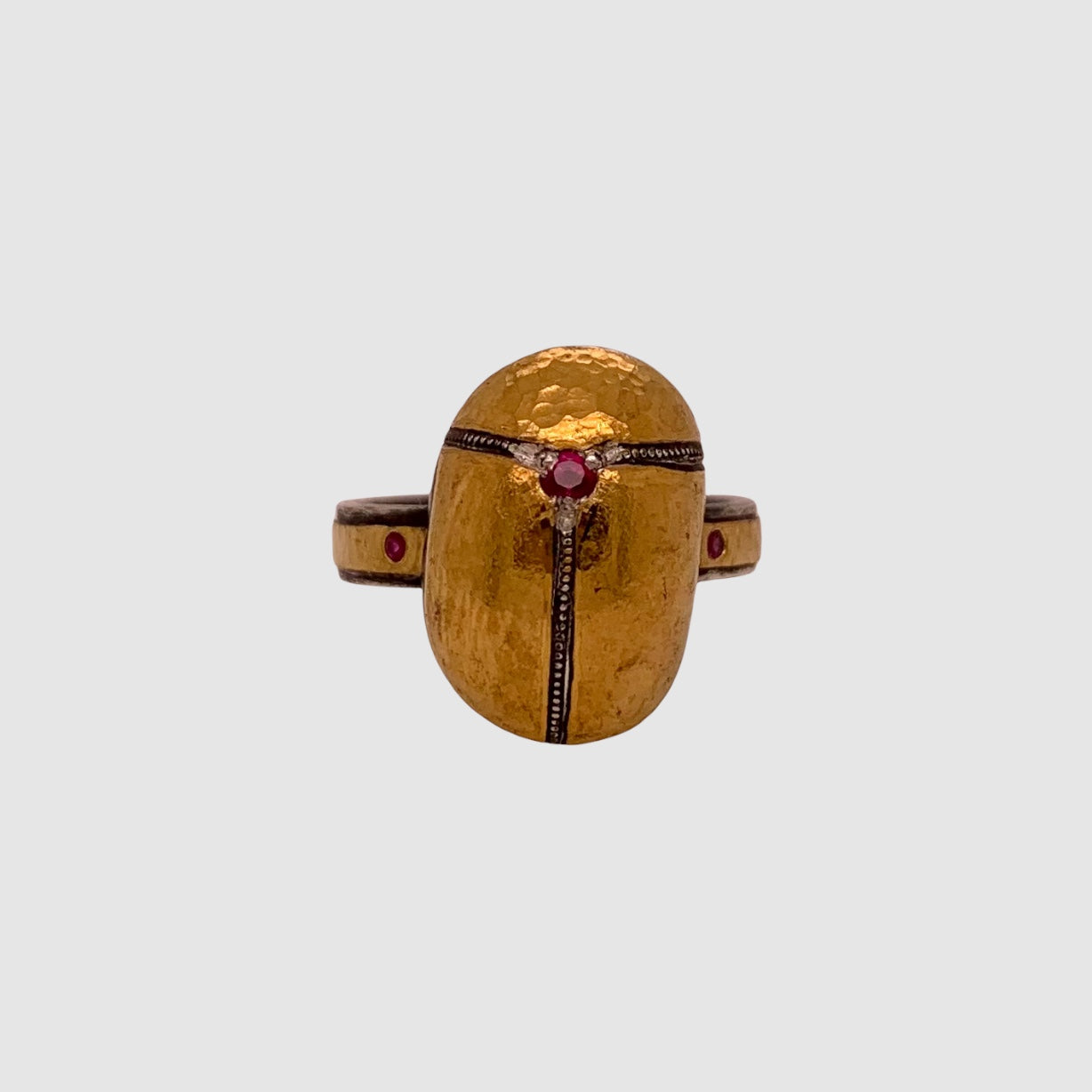 SACRED SCARAB RING //  # 3 // RUBY