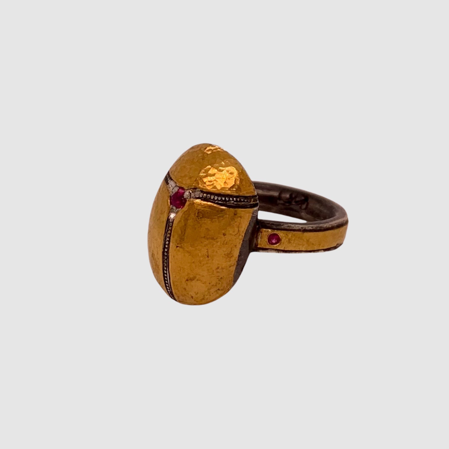 SACRED SCARAB RING //  # 3 // RUBY