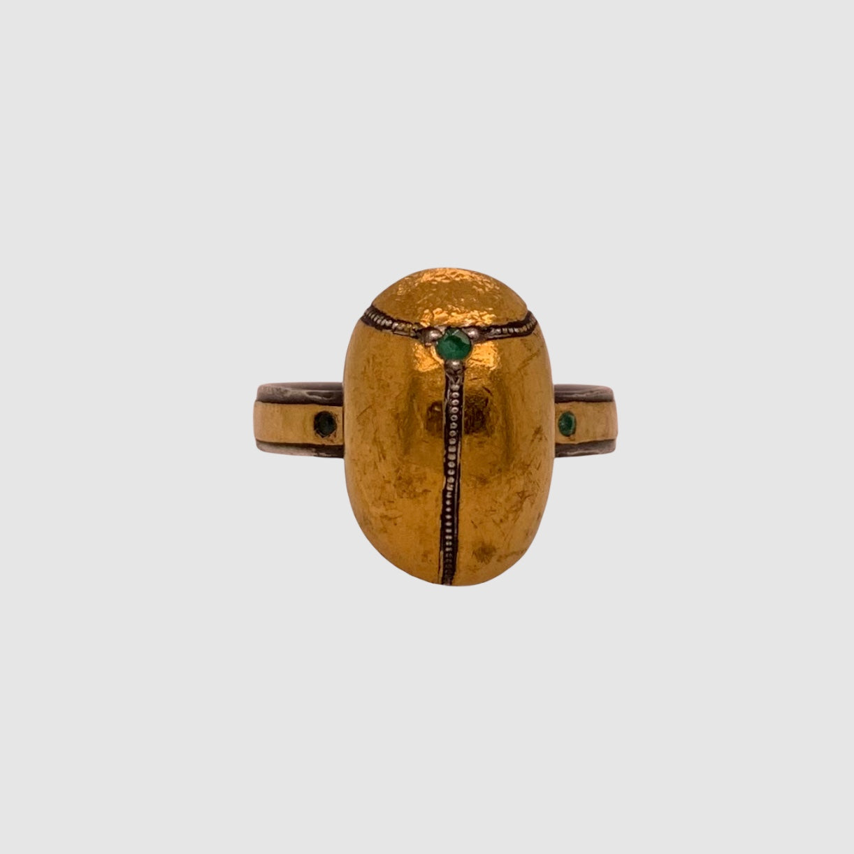 SACRED SCARAB RING //  # 4 // EMERALD