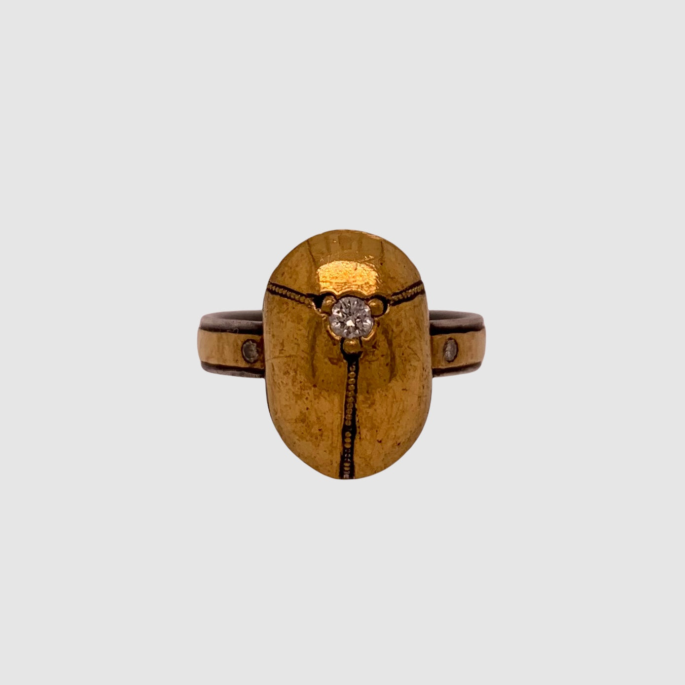 SACRED SCARAB RING // # 5 // RECYCLED DIAMOND
