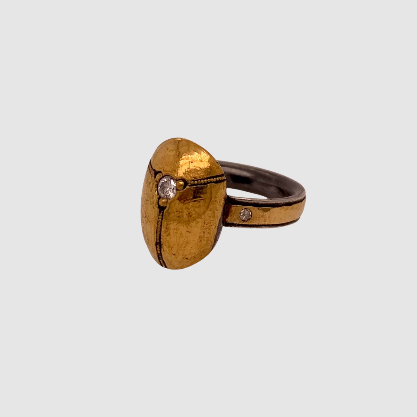 SACRED SCARAB RING // # 5 // RECYCLED DIAMOND