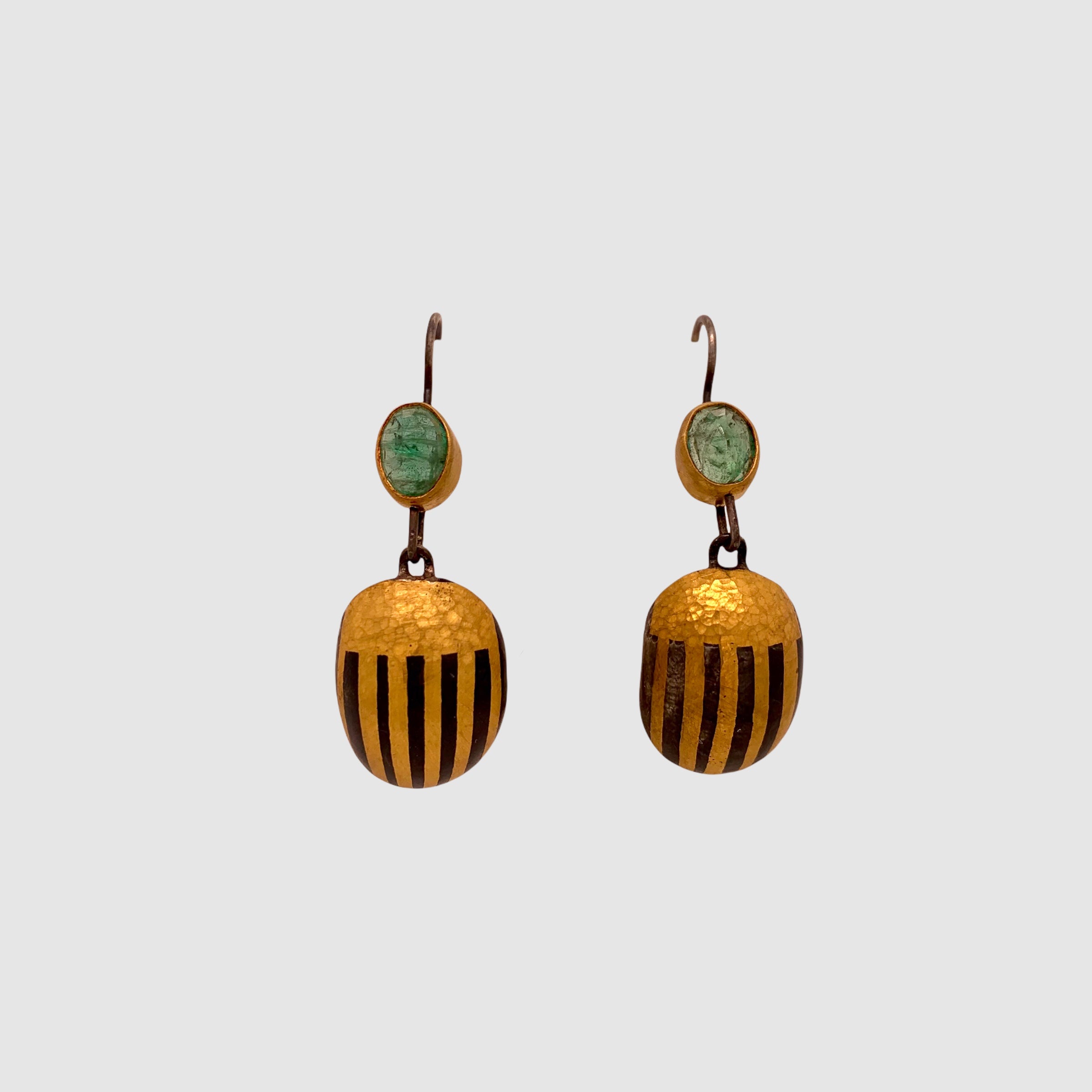 SACRED SCARAB EARRING //  # 7 // EMERALD