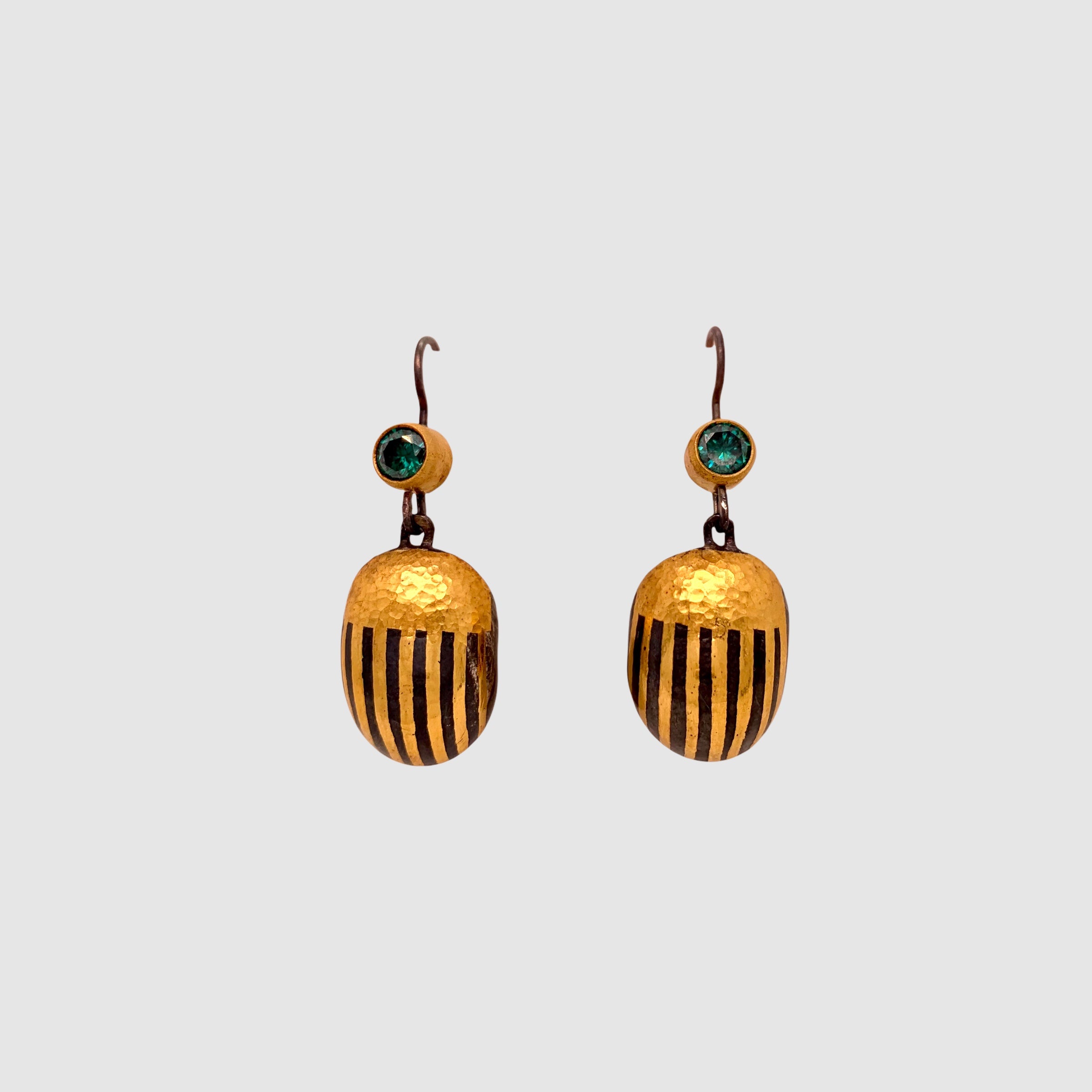 SACRED SCARAB EARRINGS // # 9 // GREEN MOISSANITE