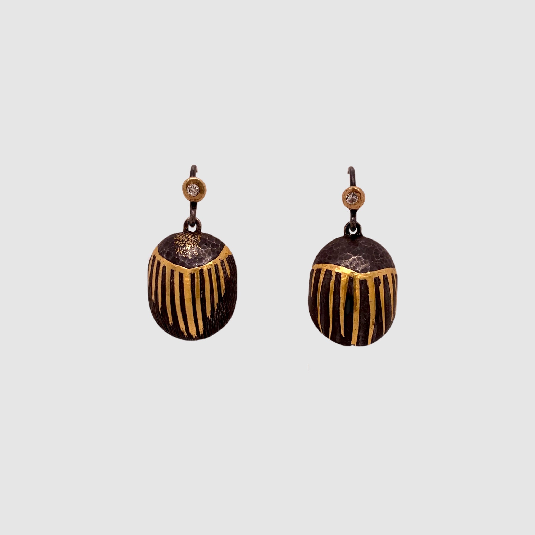 SACRED SCARAB EARRING // # 8 // RECYCLED DIAMONDS