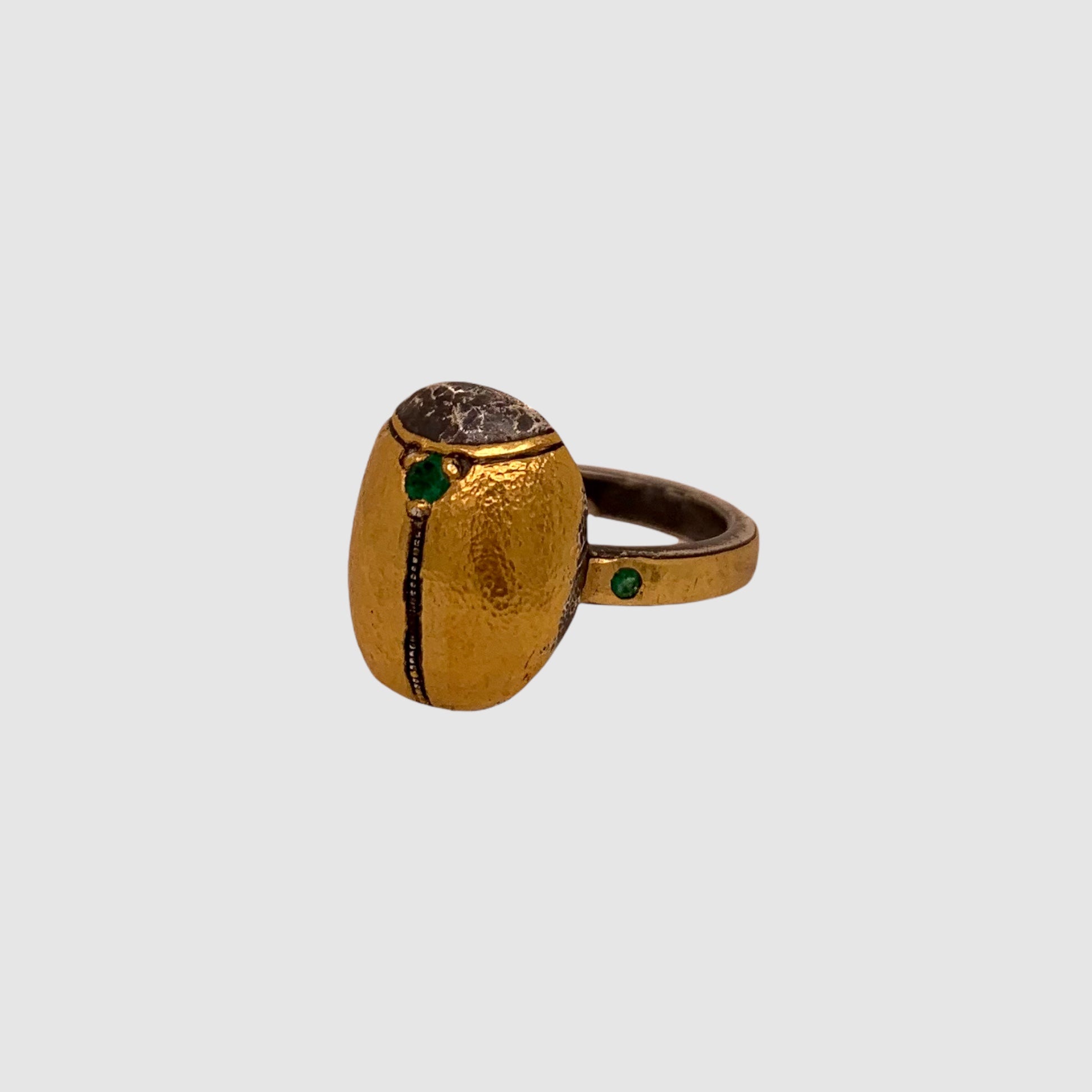 SACRED SCARAB RING //  # 6 // EMERALD