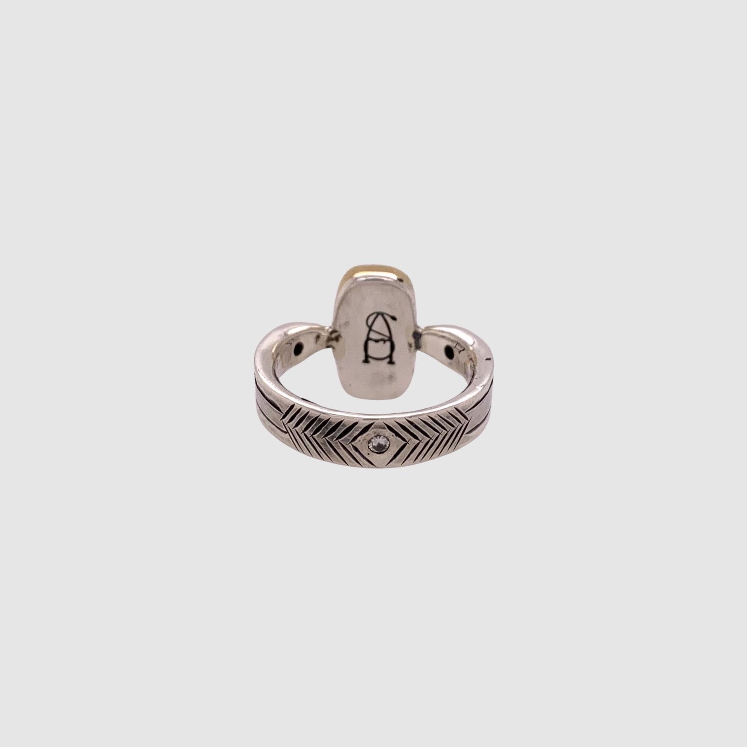 ARROW RING // RECYCLED DIAMONDS // BLUE OPAL