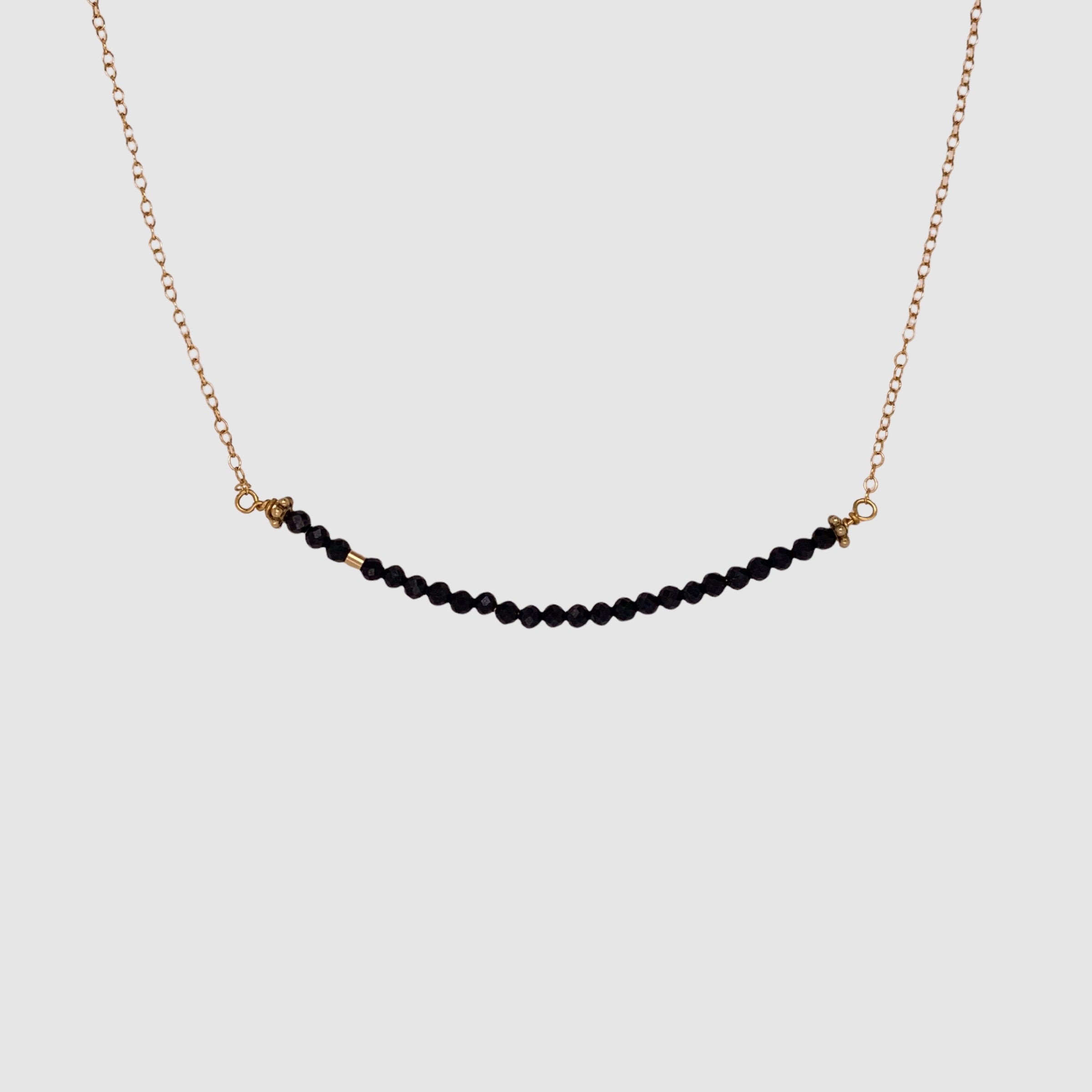 BIB NECKLACE // BLACK SPINEL