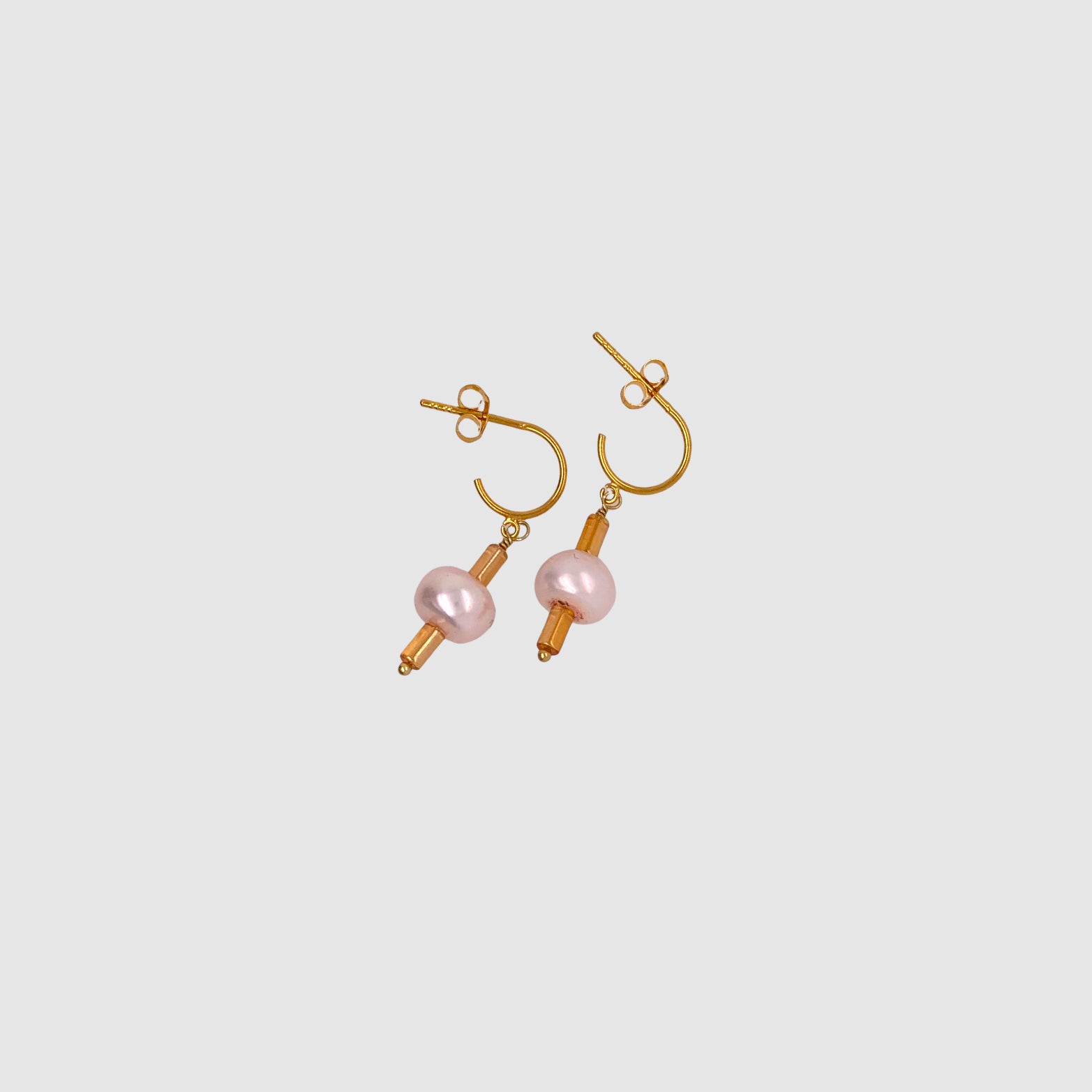 GEMSTONE HOOP POST EARRINGS