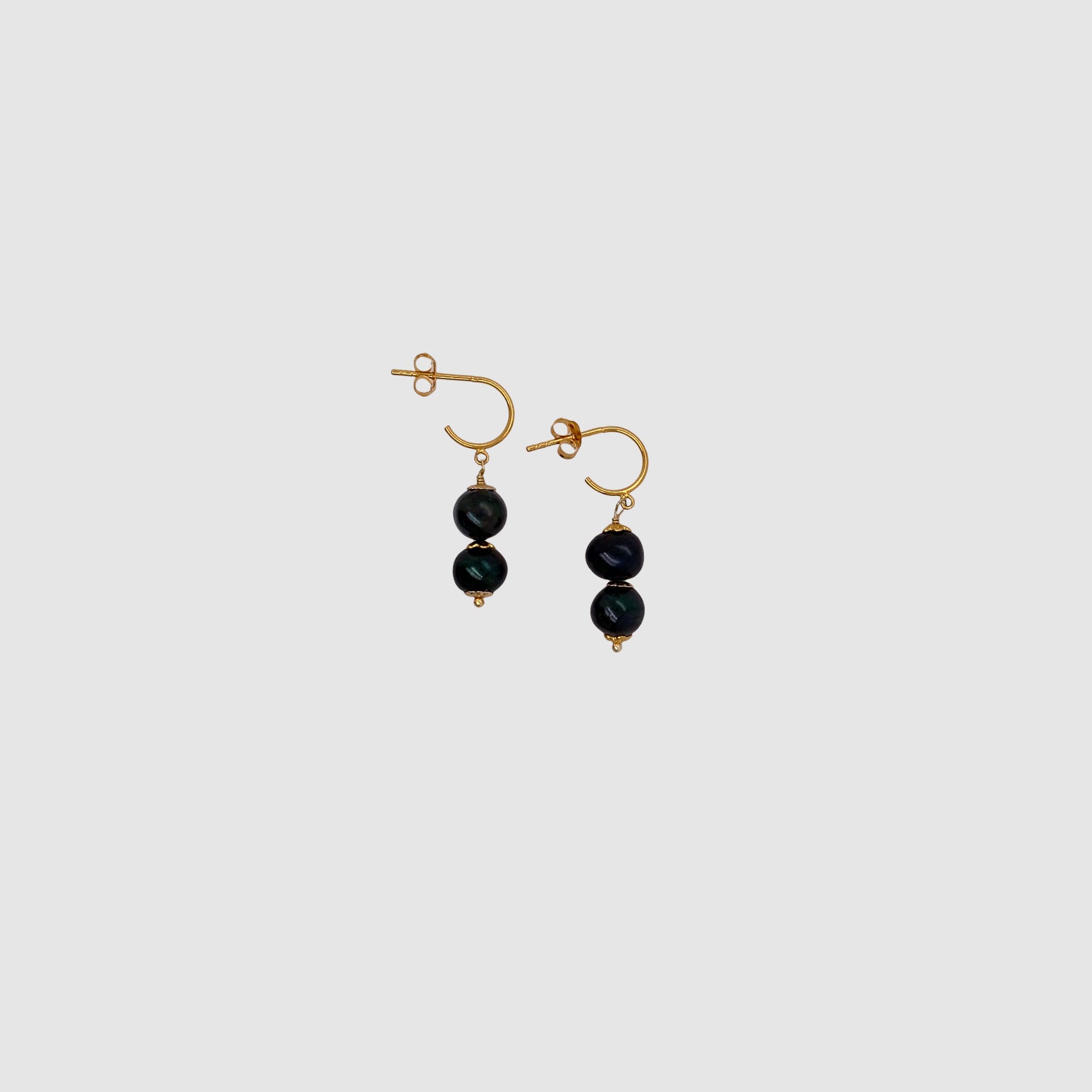 GEMSTONE HOOP POST EARRINGS