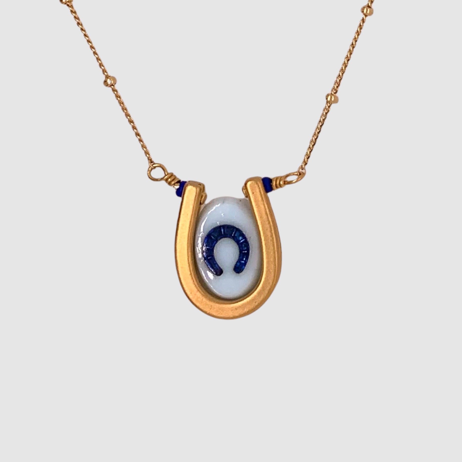 DOUBLE LUCK // VERMEIL NECKLACE // WHITE & BLUE