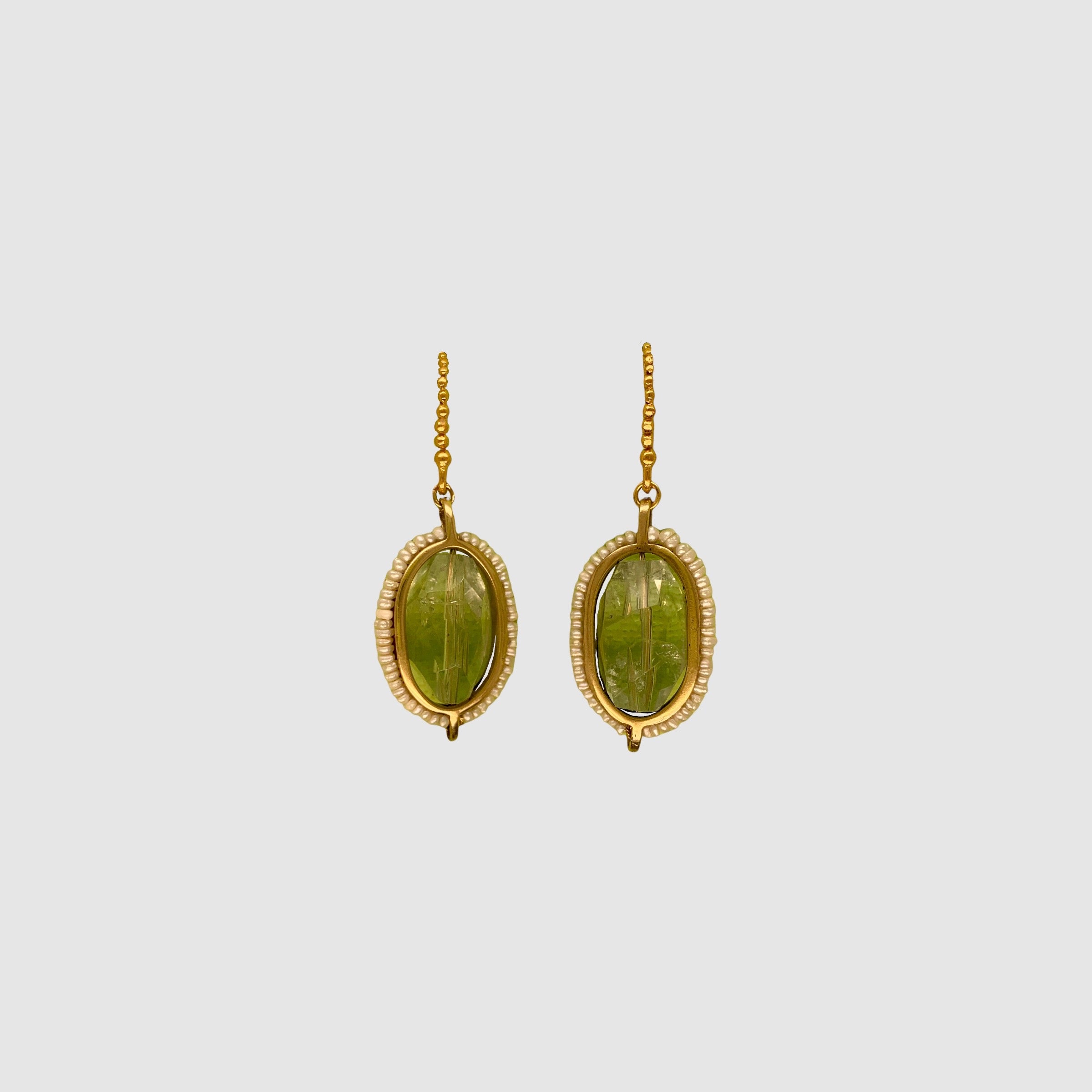 HEIRLOOM EARRINGS // GREEN AMETHYST // PEARLS