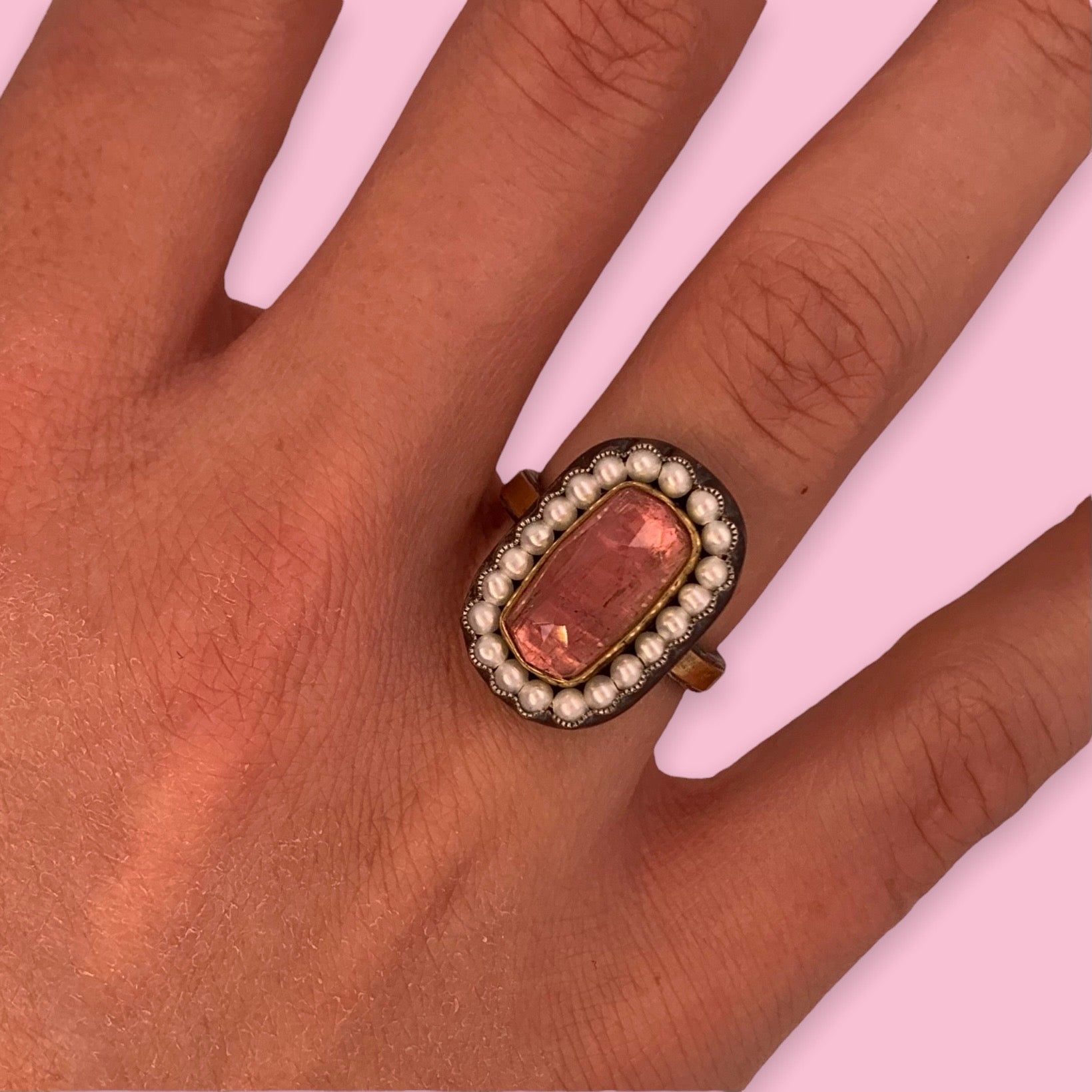 HEIRLOOM RING // PEARL // ROSECUT PINK