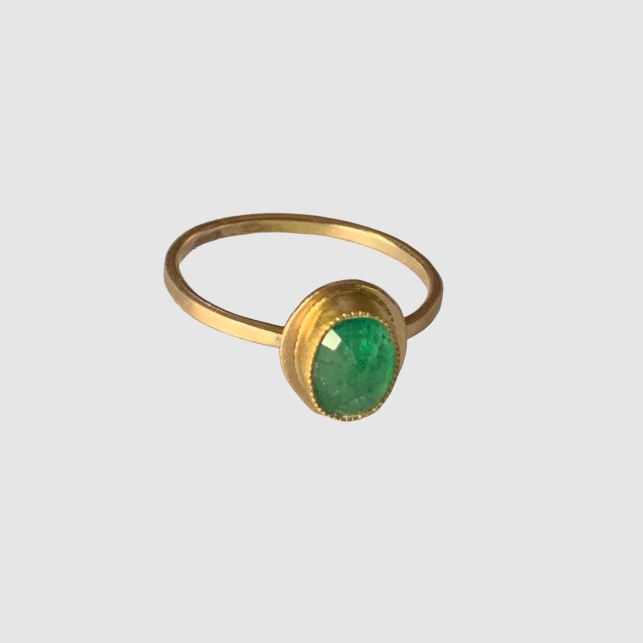 HEIRLOOM RING // SIMPLE // GOLD // ROSECUT EMERALD