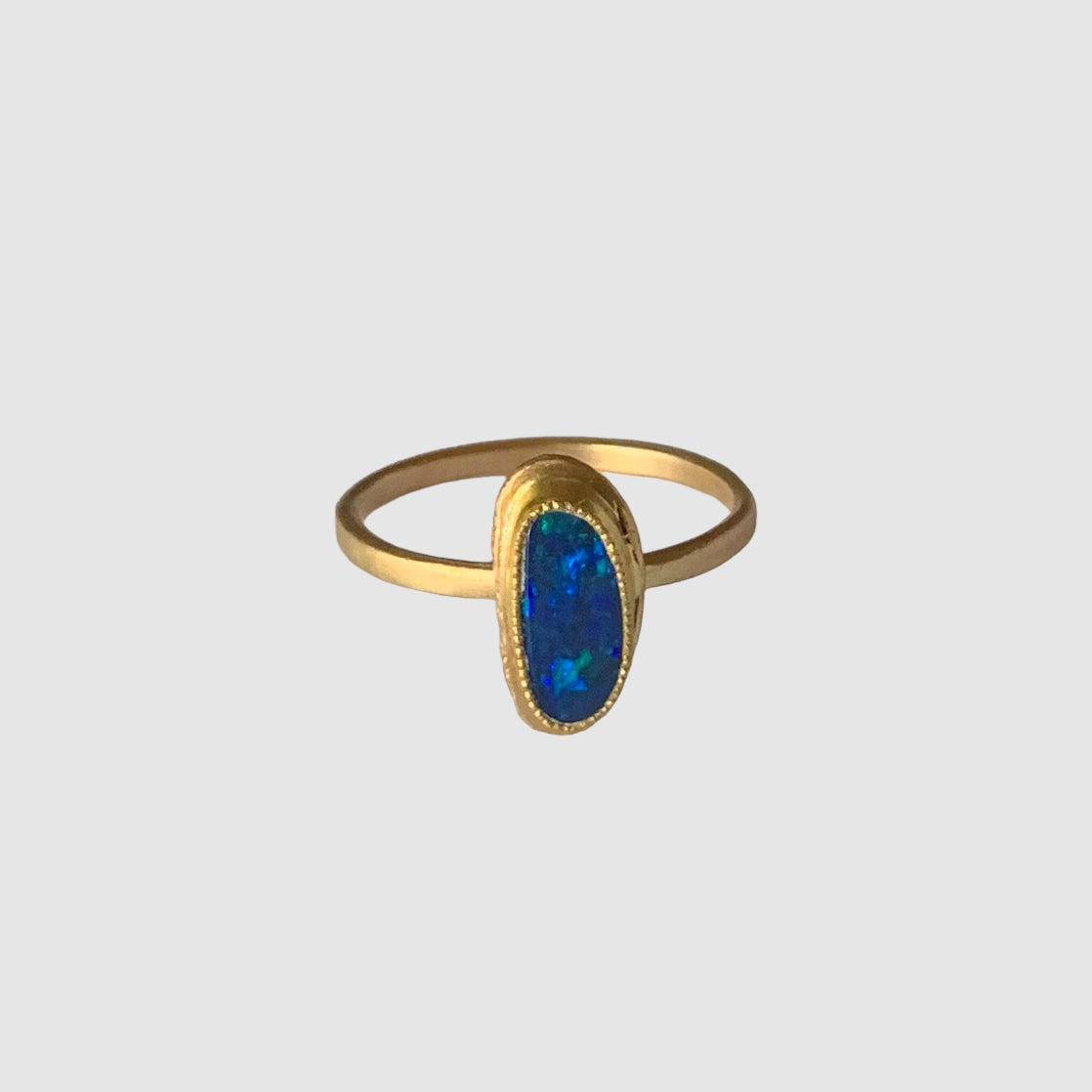 HEIRLOOM RING // SIMPLE // GOLD // BLUE OPAL