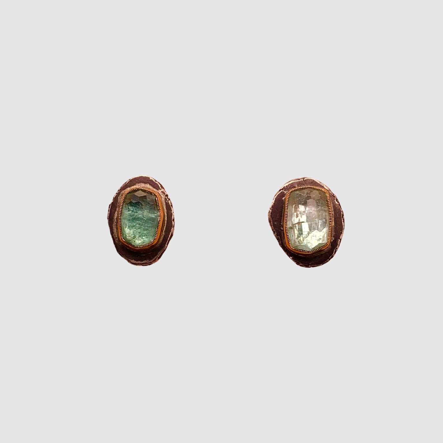 VIOLA // LIGHT GREEN TOURMALINE STUD EARRINGS