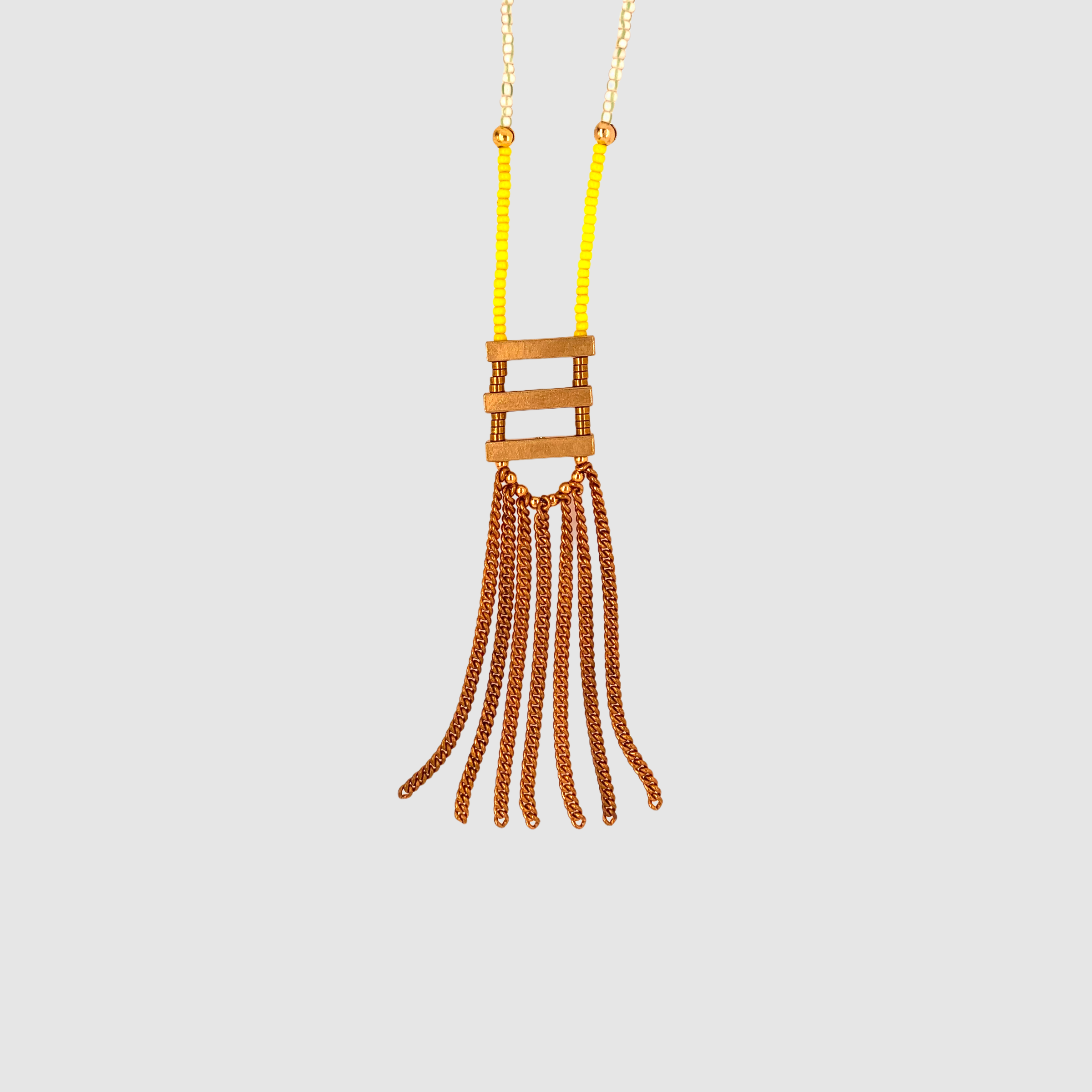 NOMAD // TRAVEL RAINBOW NECKLACE // GREEN & YELLOW