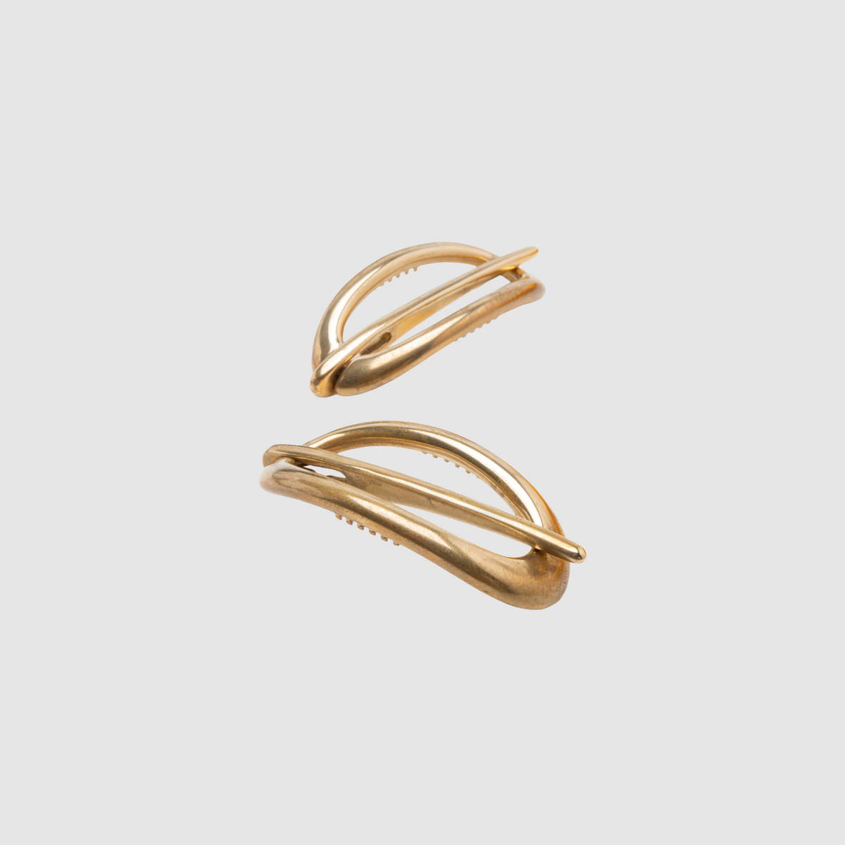 CLASSIC DANISH HAIR BARRETTE // PAIR // YELLOW BRONZE