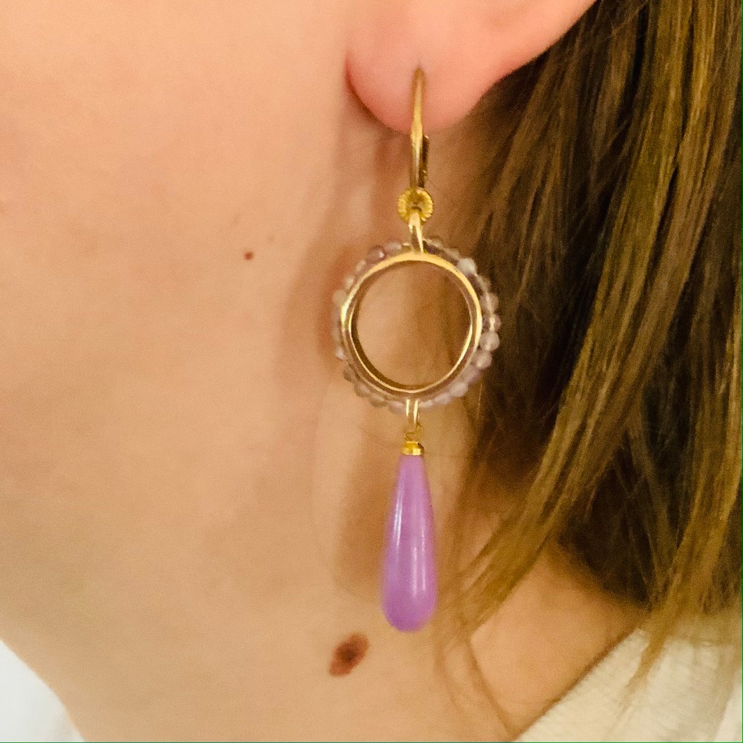 HEIRLOOM EARRINGS // AMETHYST //  PHOSPHOSIDERITE DROP