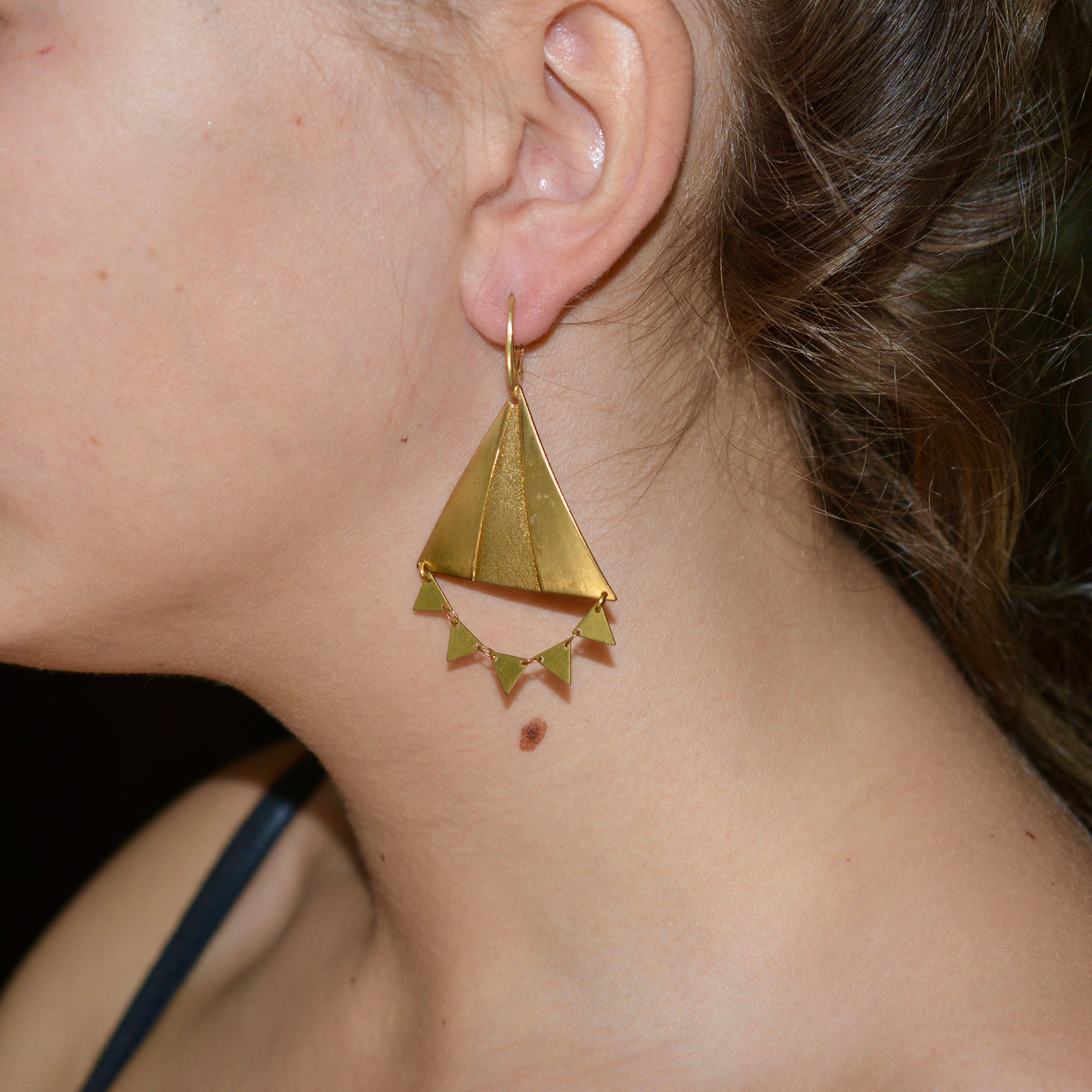 DELUXE BRASS EARRINGS // TRIANGLE