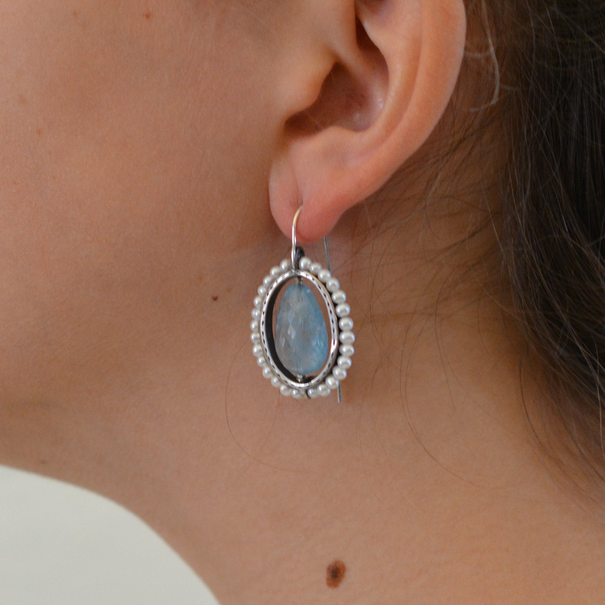 HEIRLOOM EARRINGS // AQUAMARINE // PEARL