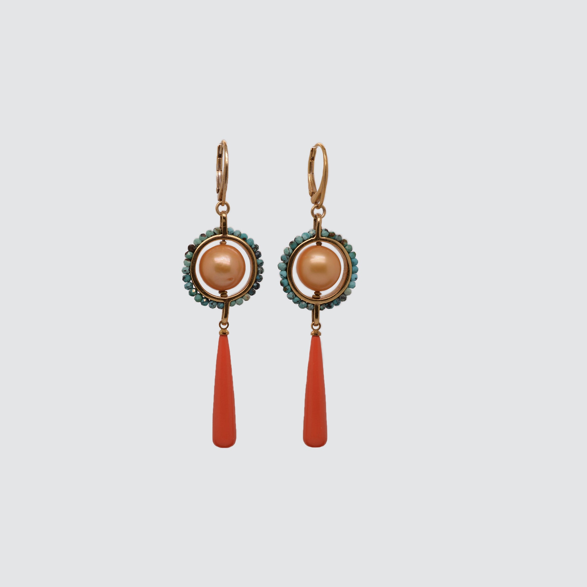 HEIRLOOM EARRINGS // TURQUOISE // CORAL DROP // GOLDEN PEARL