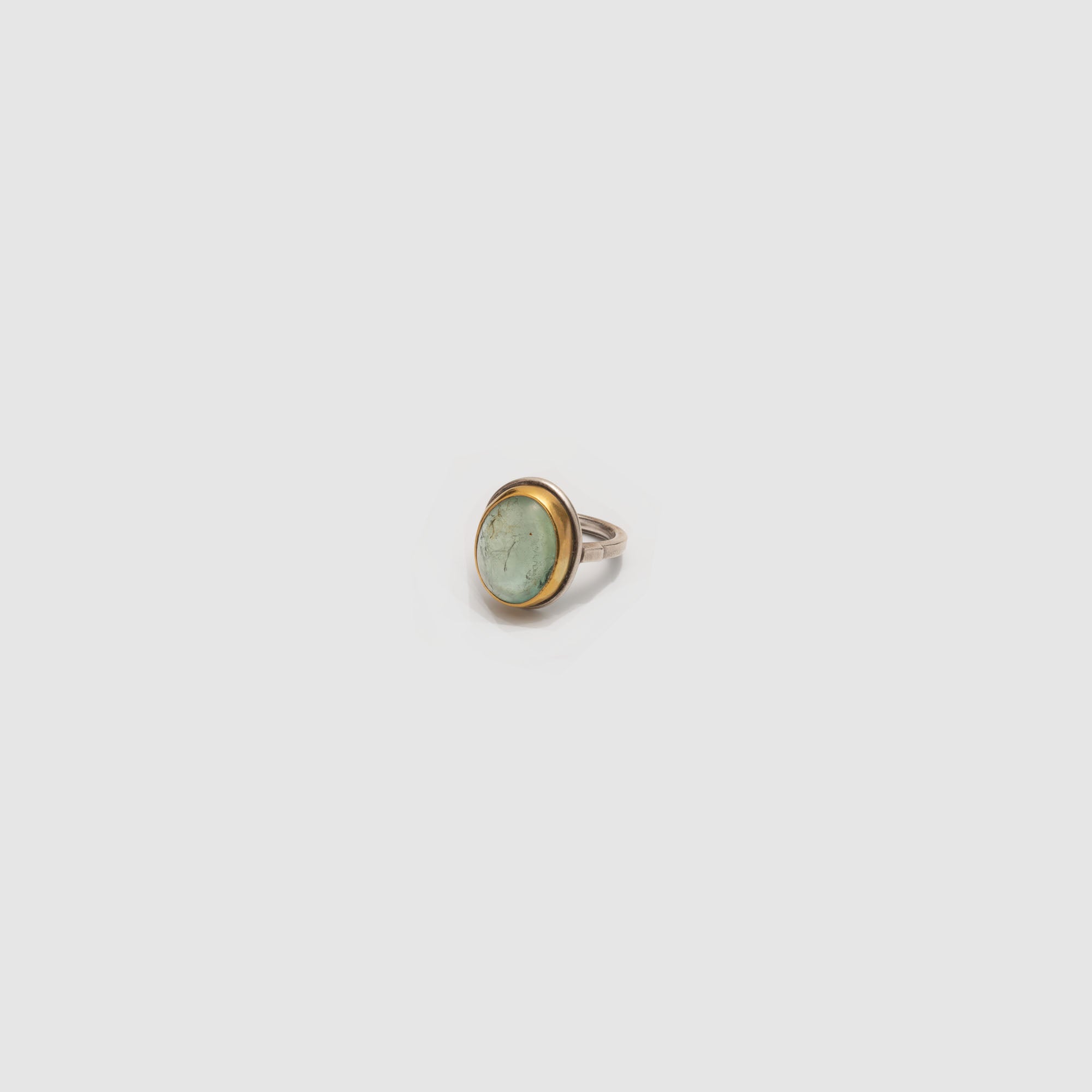 GREEN AQUAMARINE // 22K SILVER RING