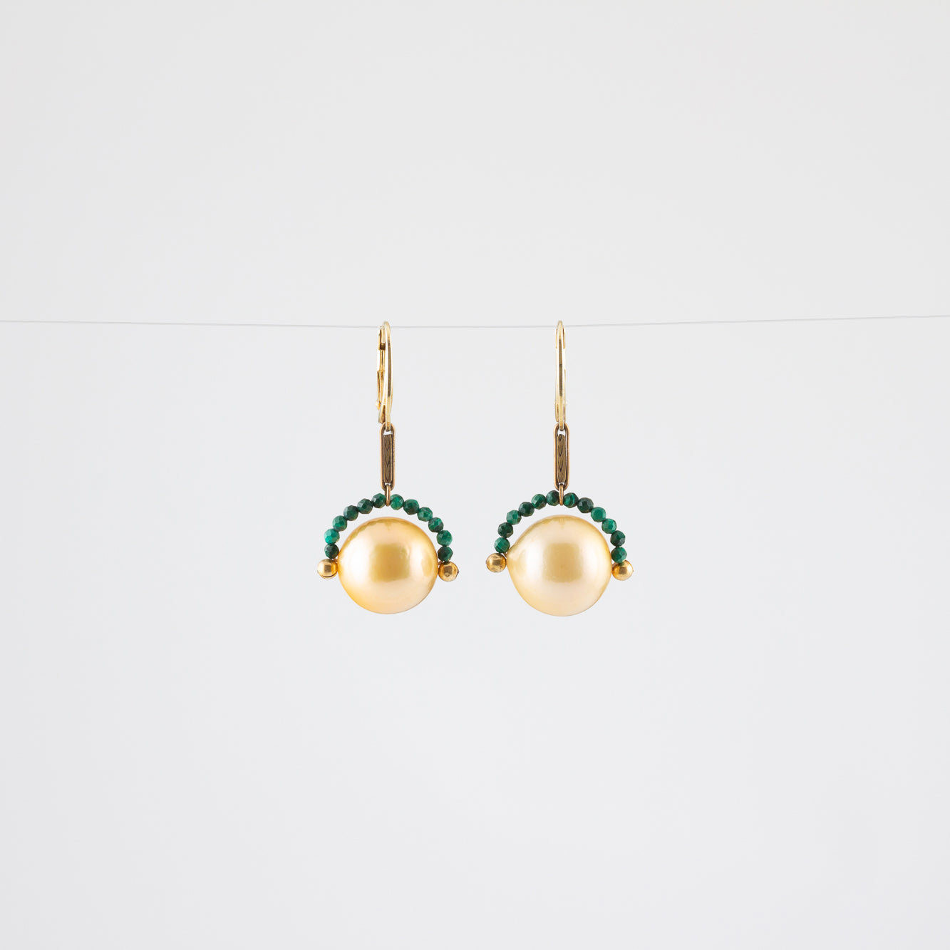 NOISE CANCELLING PEARL EARRINGS // MALACHITE