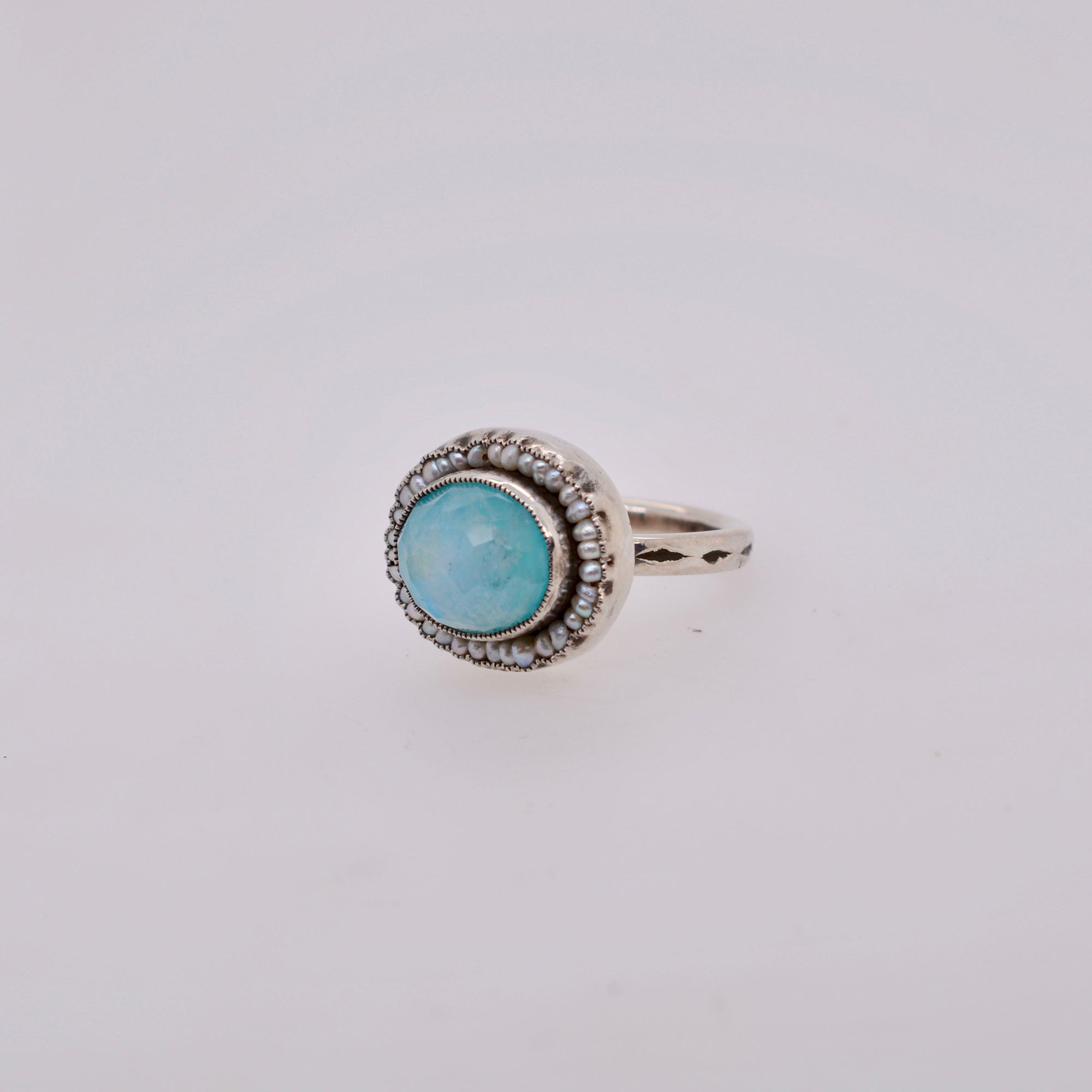 HEIRLOOM RING //  PEARL // TURQUOISE // RUTILATED QUARTZ