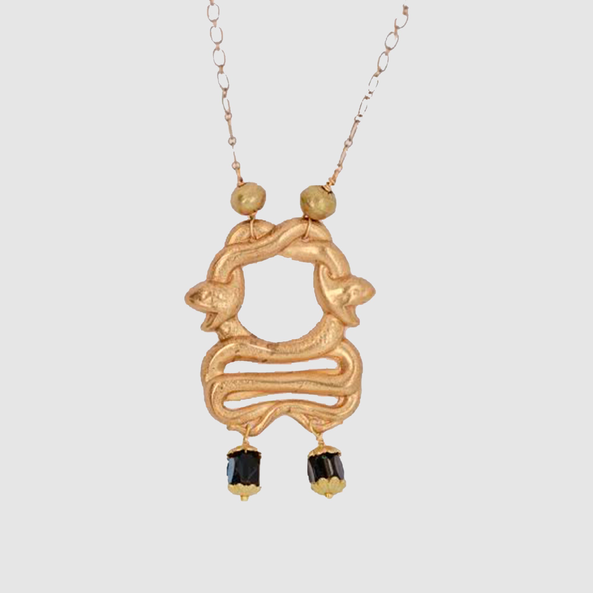 SERPENTS DAMBALLA NECKLACE // VINTAGE BLACK GLASS