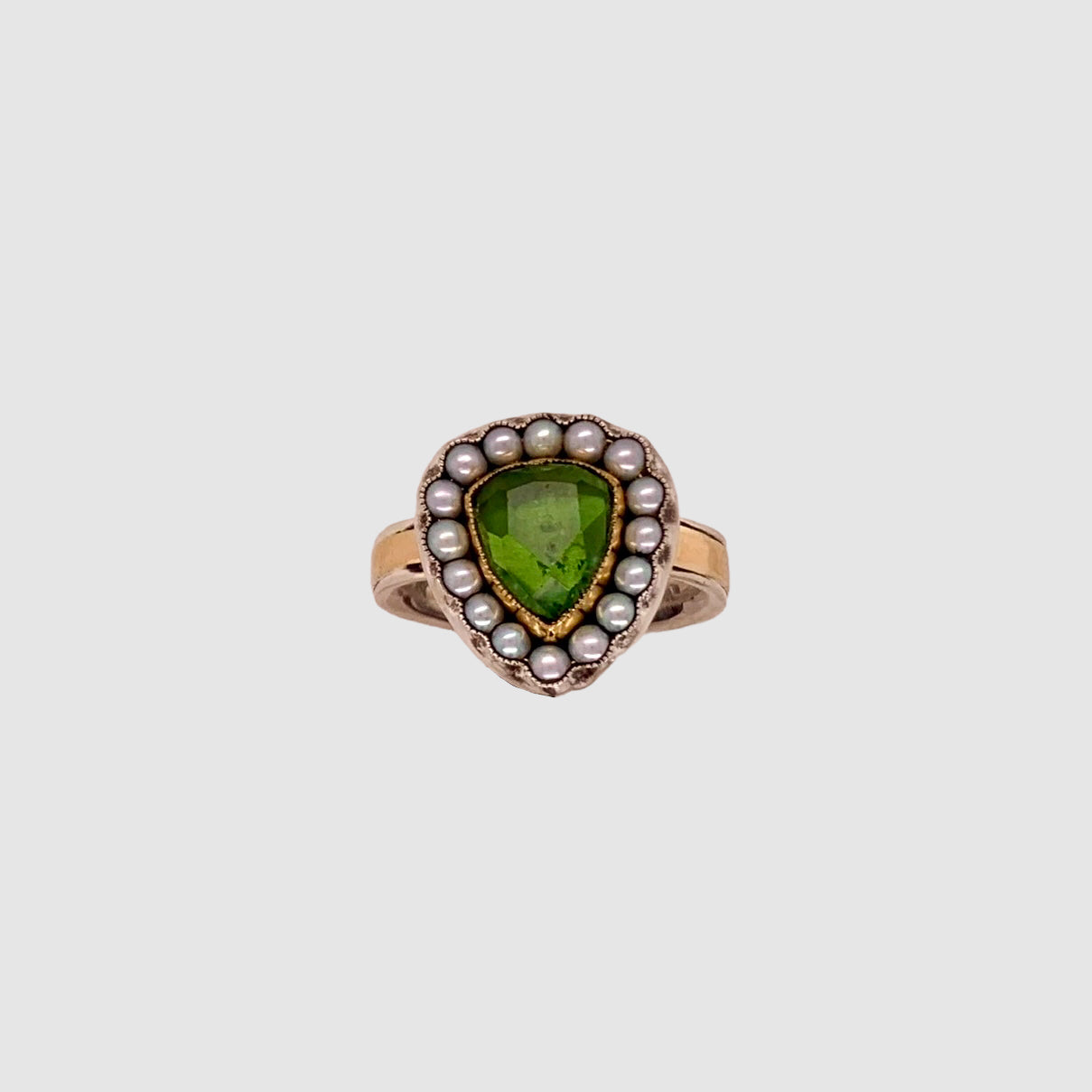 HEIRLOOM RING // PEARL // SHIELD GREEN TOURMALINE