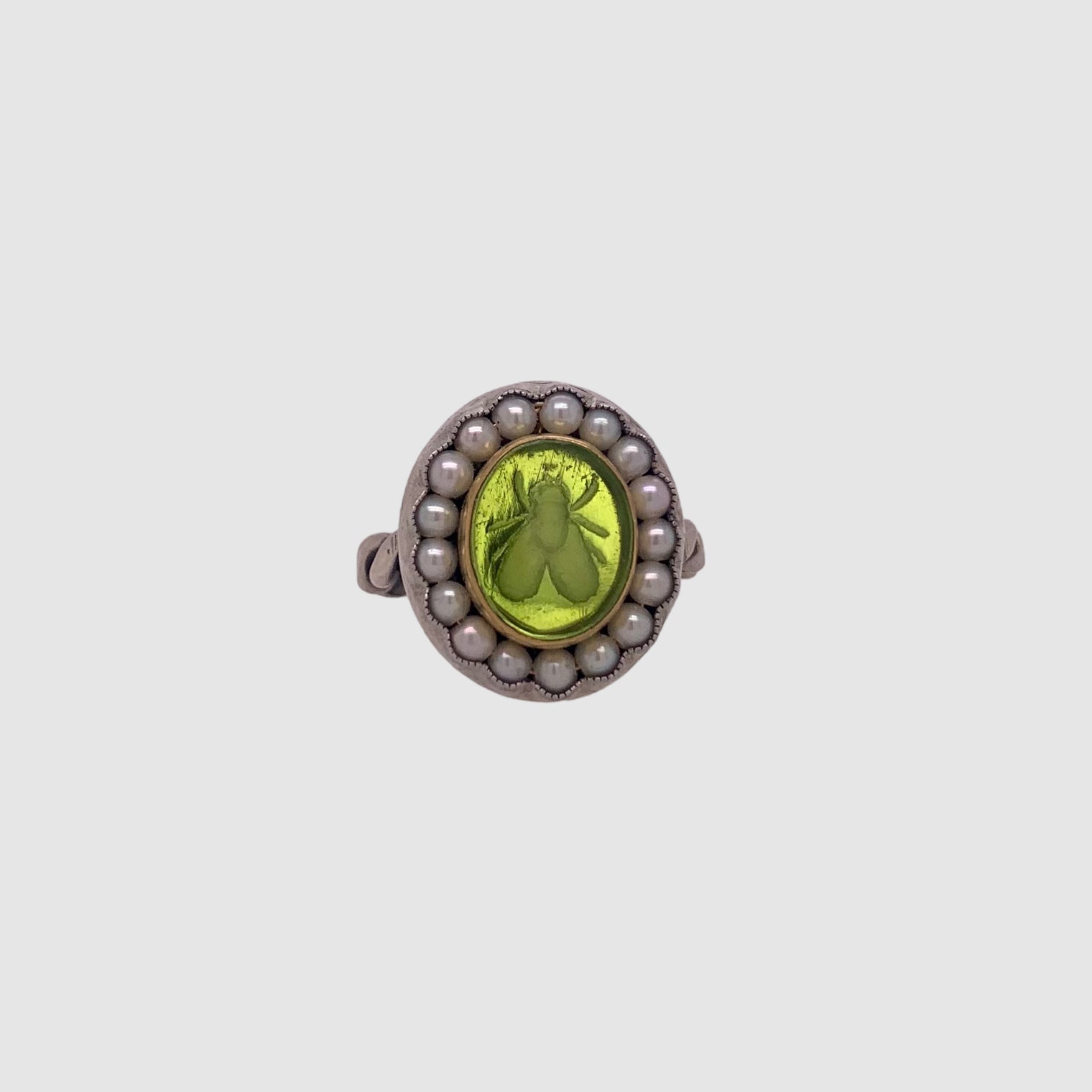 INTAGLIO // RING // PEARLS // LIME GREEN // INTAGLIO // SACRED BEE