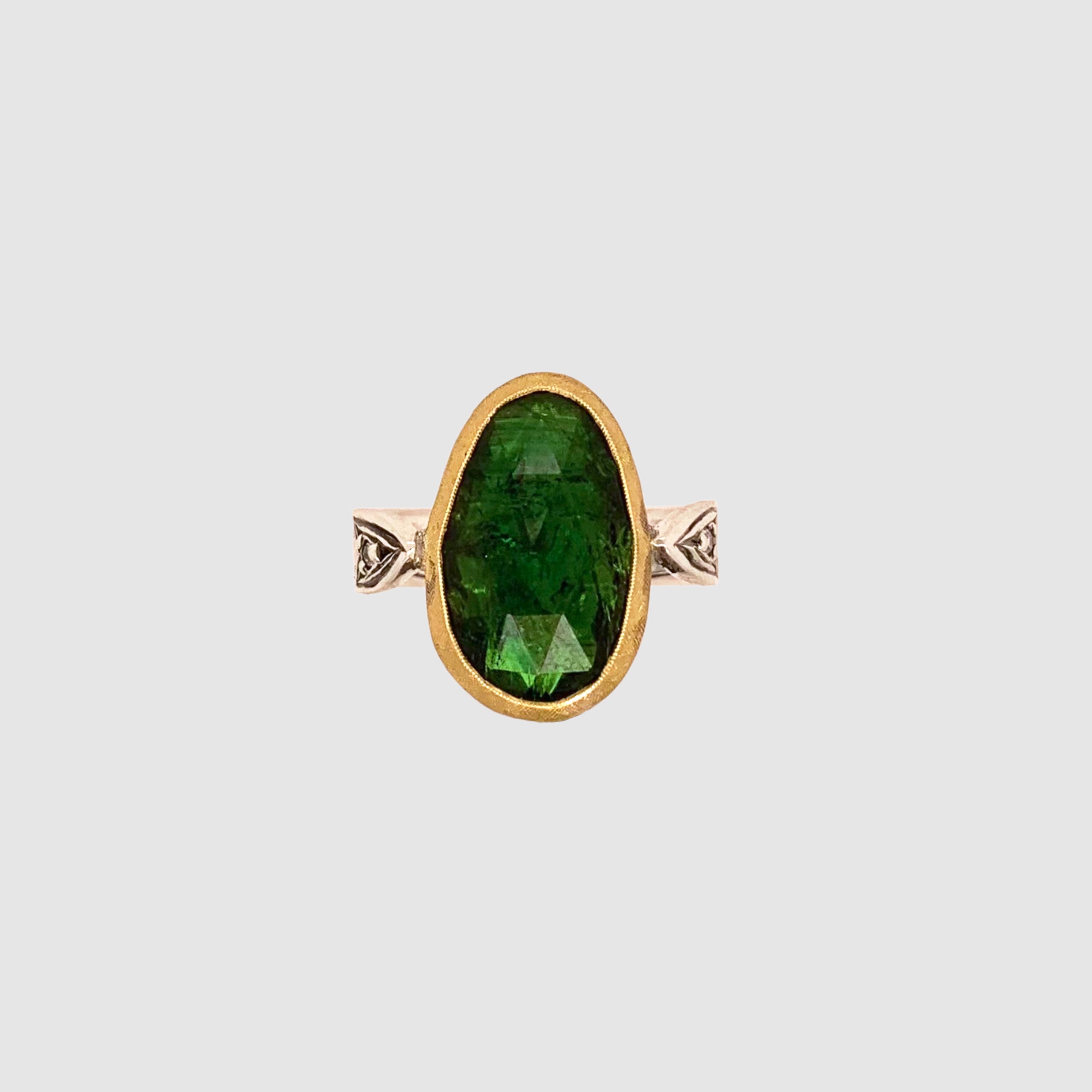 ARROW RING // OVAL GREEN TOURMALINE