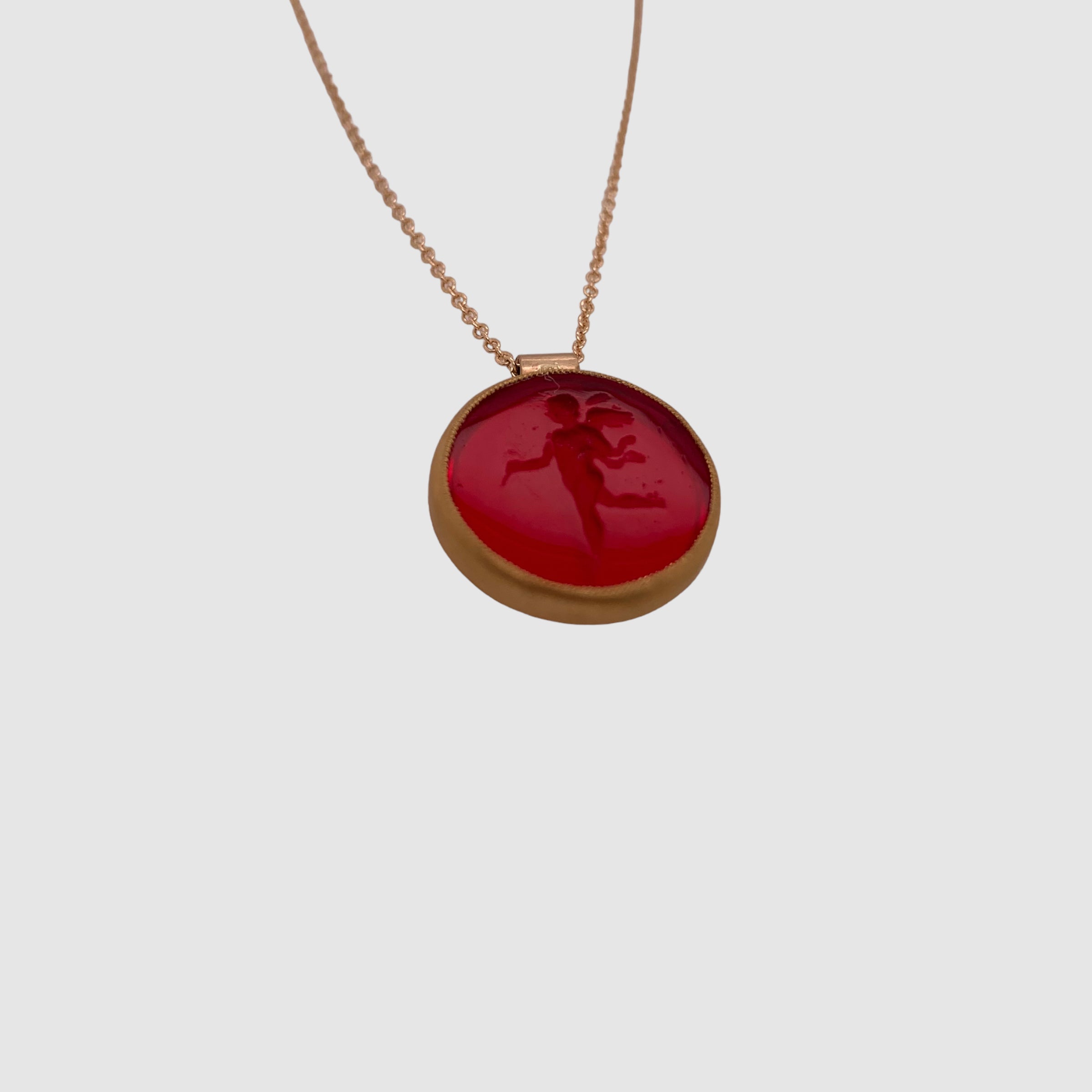 HEIRLOOM INTAGLIO // NECKLACE // RED // CUPID
