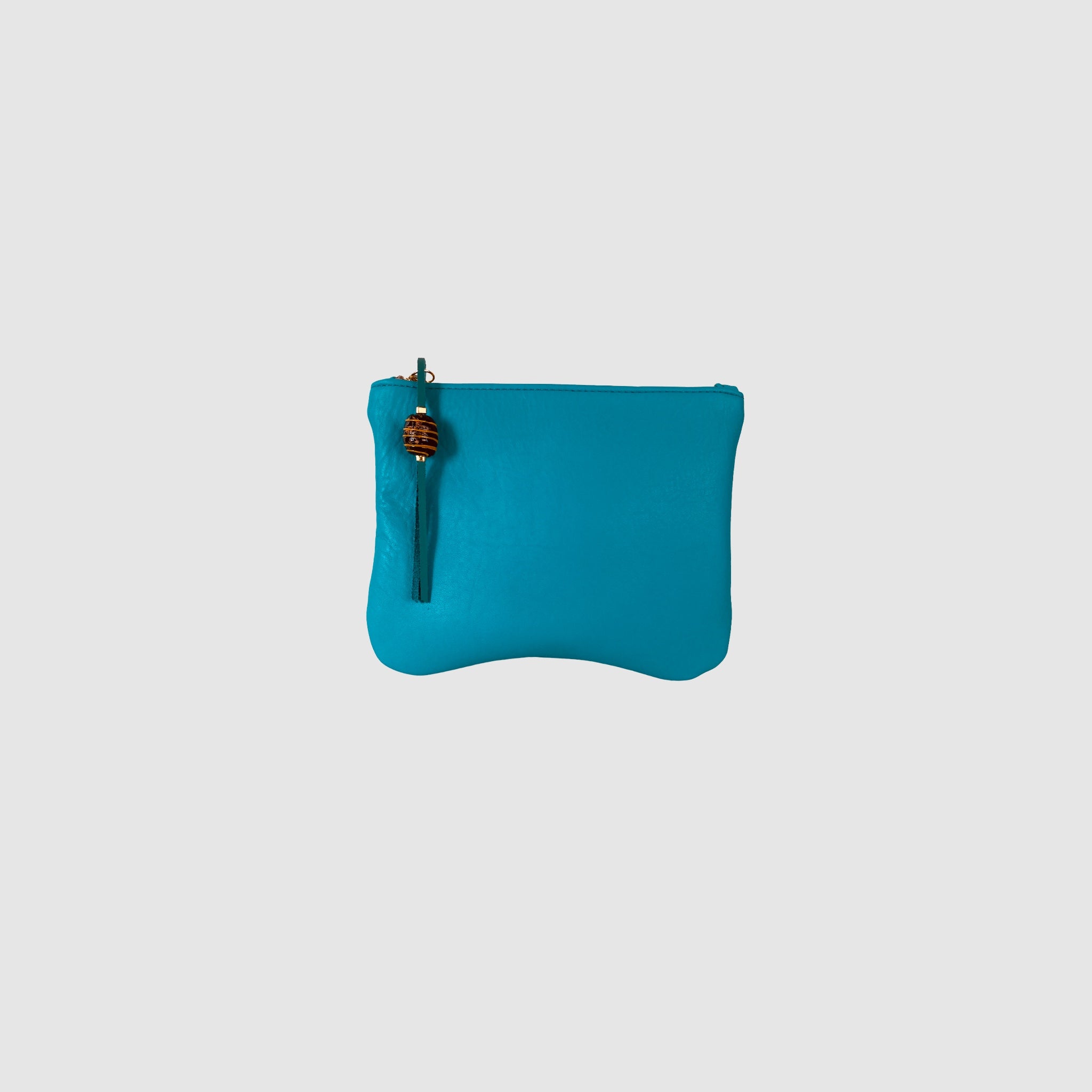 TURQUOISE BEAD PULL CLUTCH // SMALL