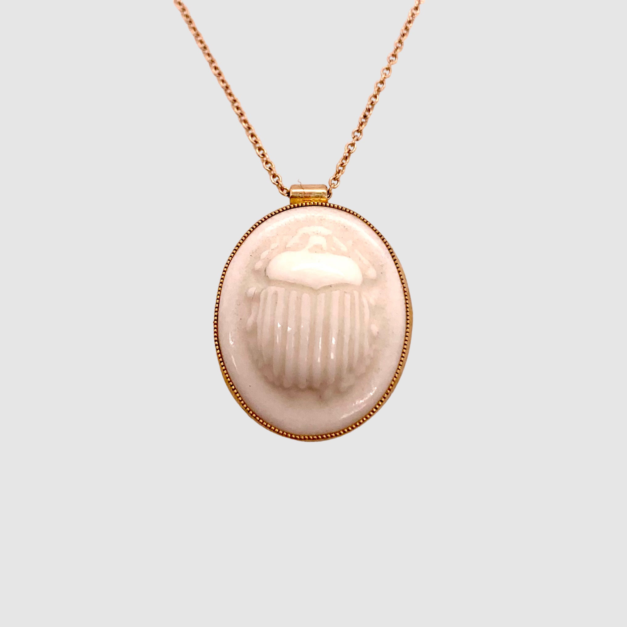 HEIRLOOM INTAGLIO // NECKLACE // WHITE // SCARAB