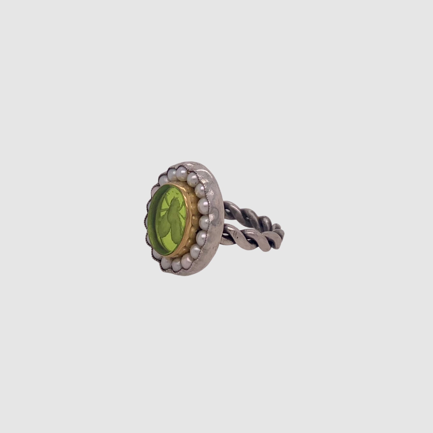 INTAGLIO // RING // PEARLS // LIME GREEN // INTAGLIO // SACRED BEE