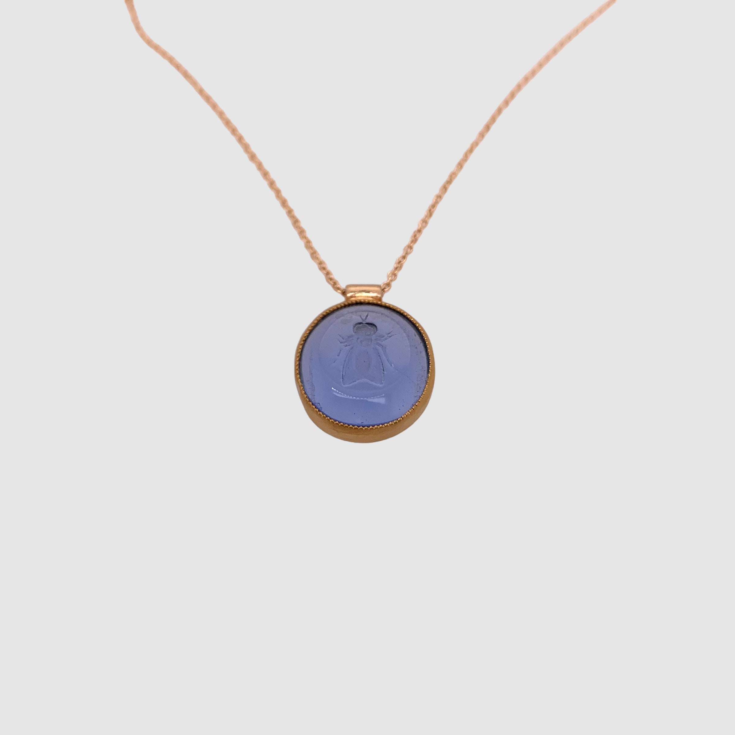 HEIRLOOM INTAGLIO // NECKLACE // BLUE // BEE