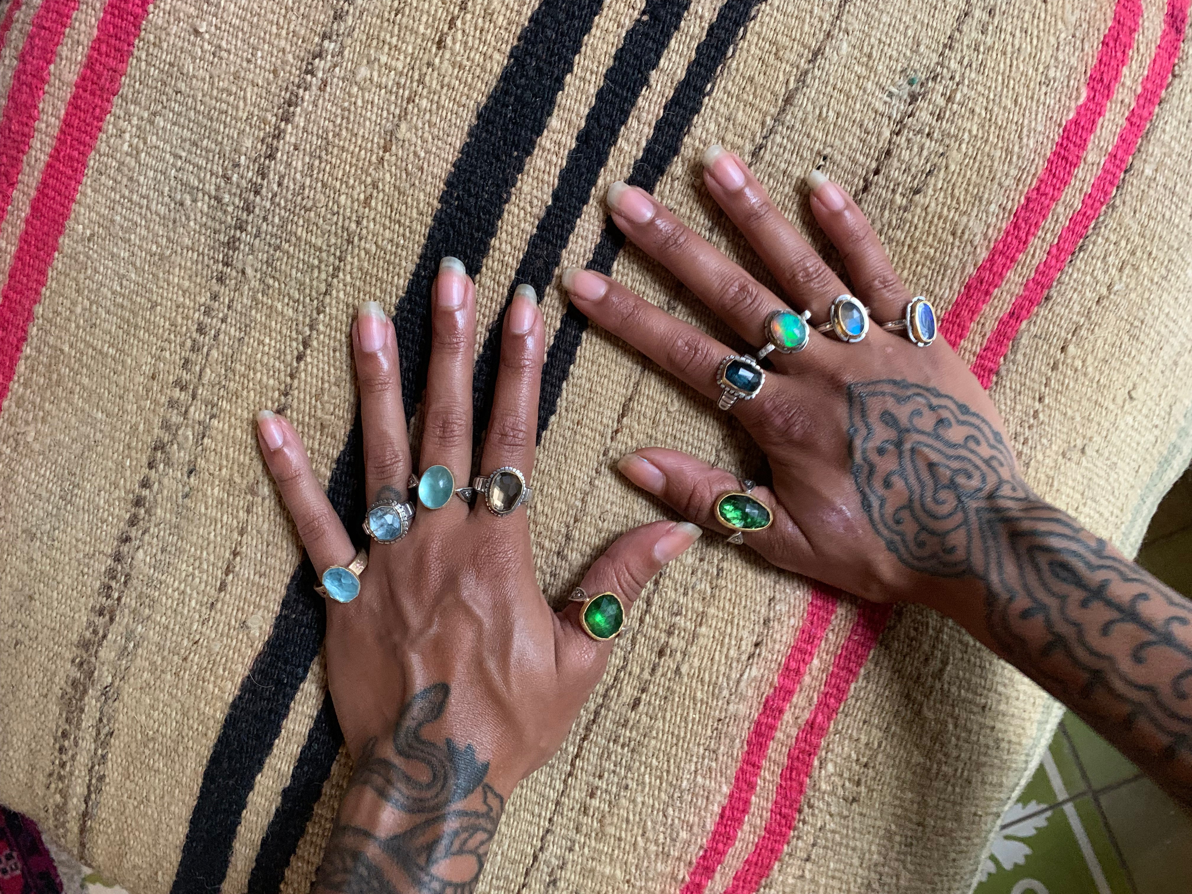 HEIRLOOM RING // FLOWER // BLUE OPAL