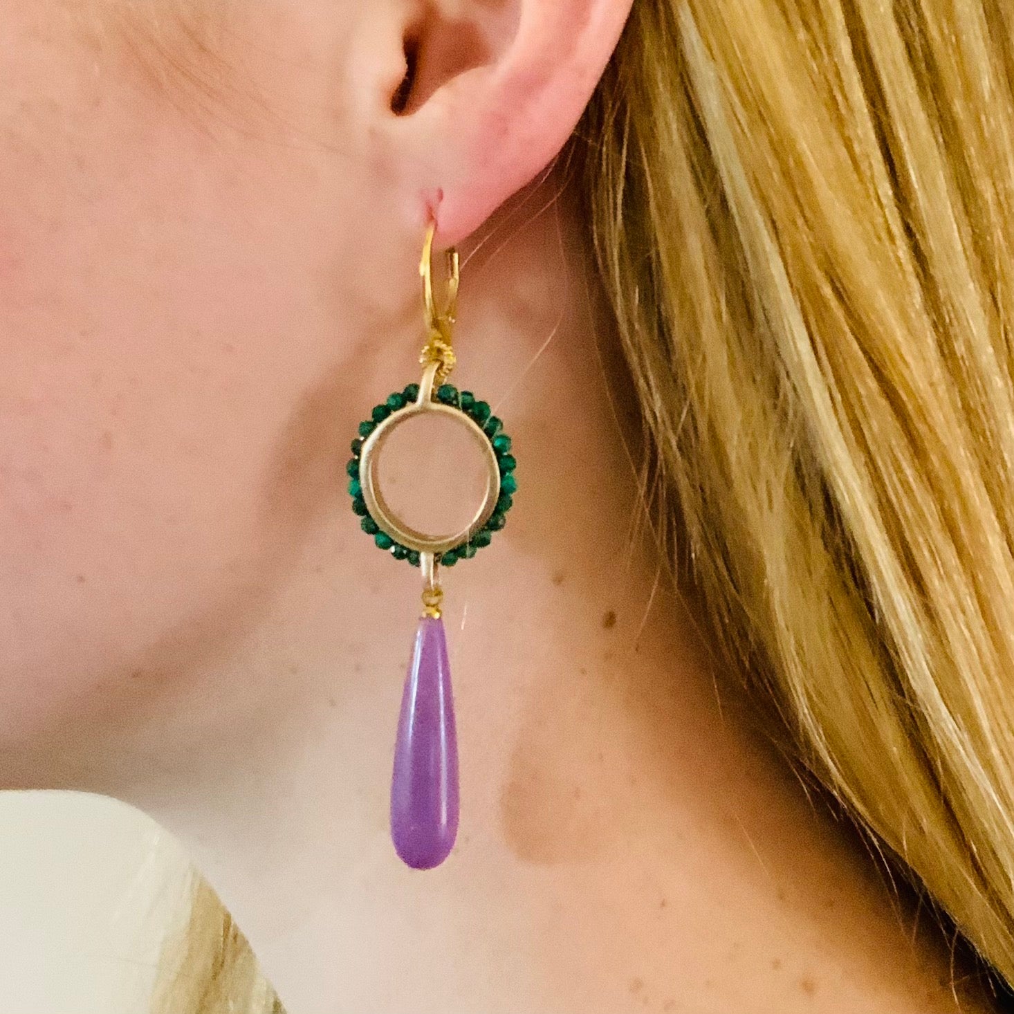 HEIRLOOM EARRINGS // MALACHITE // PHOSPHOSIDERITE // DROP